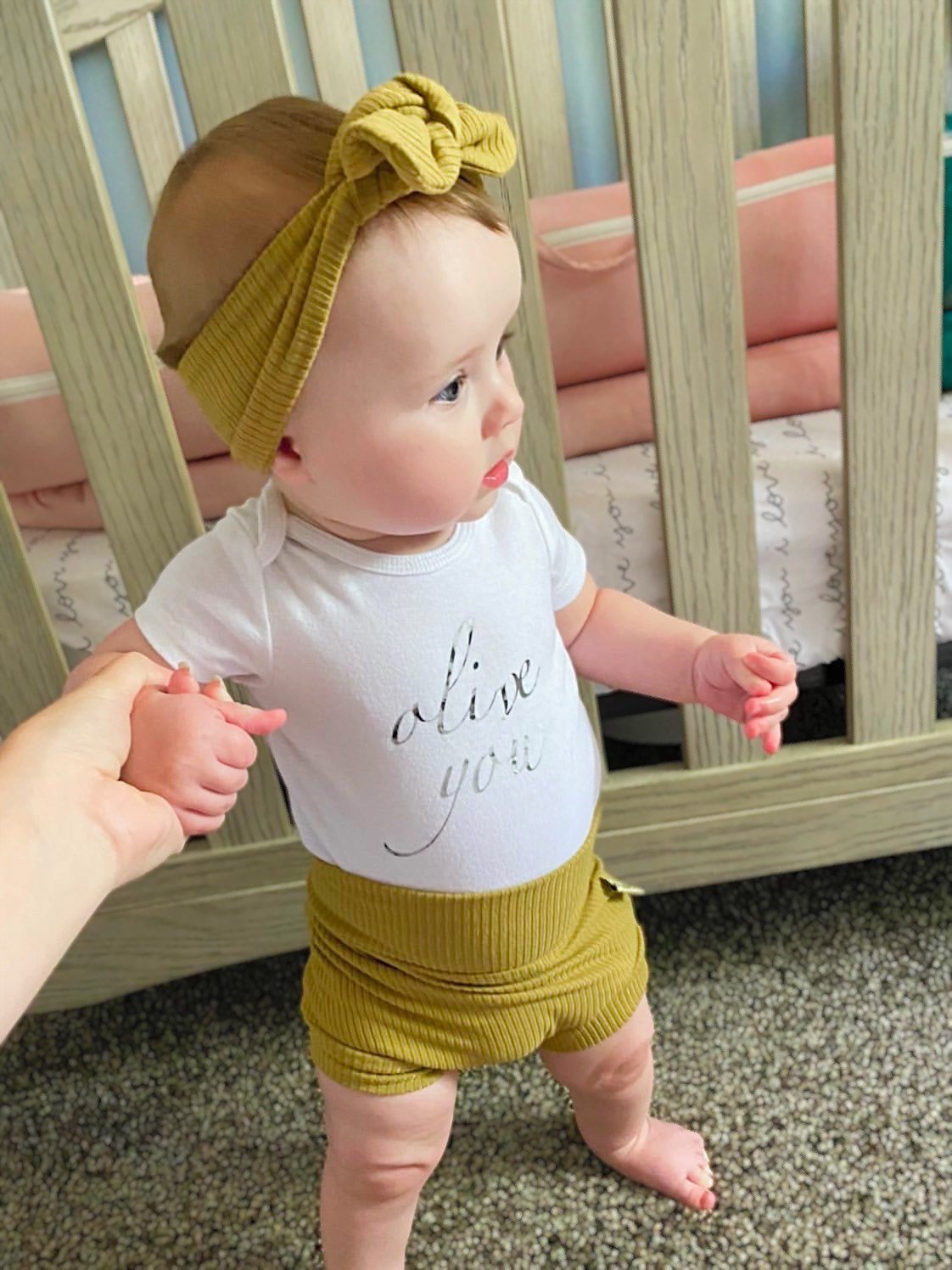 Vintage Olive Rib Bummies and/or Headbands