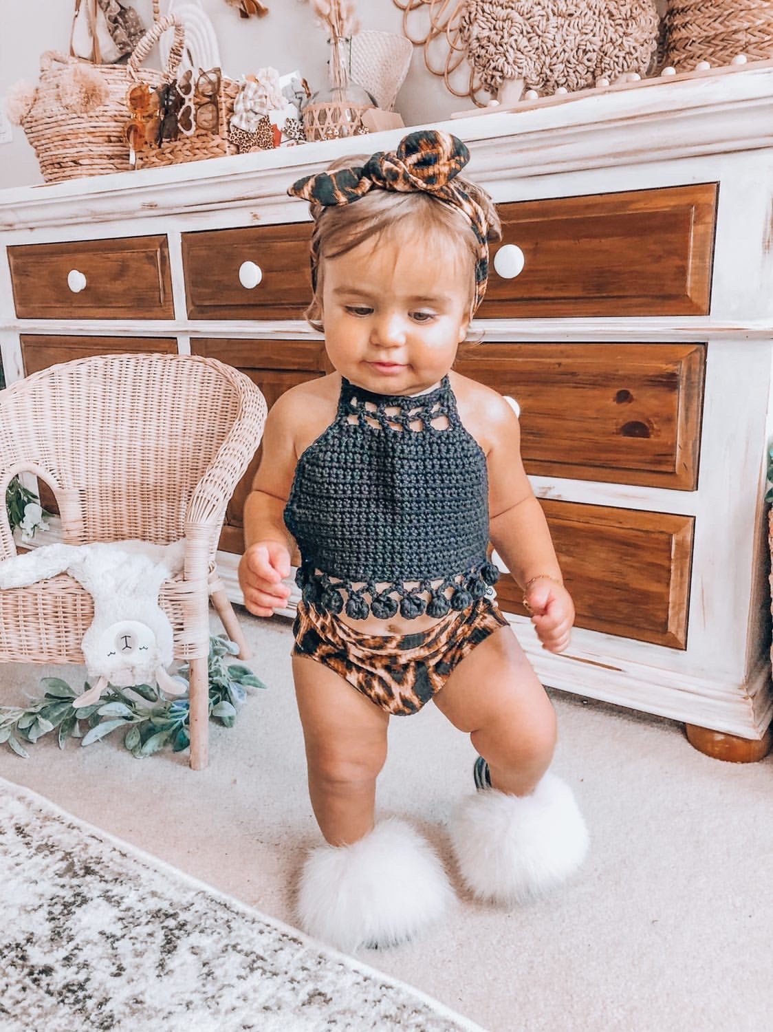 Brown Cheetah Rib Bummies and/or Headbands