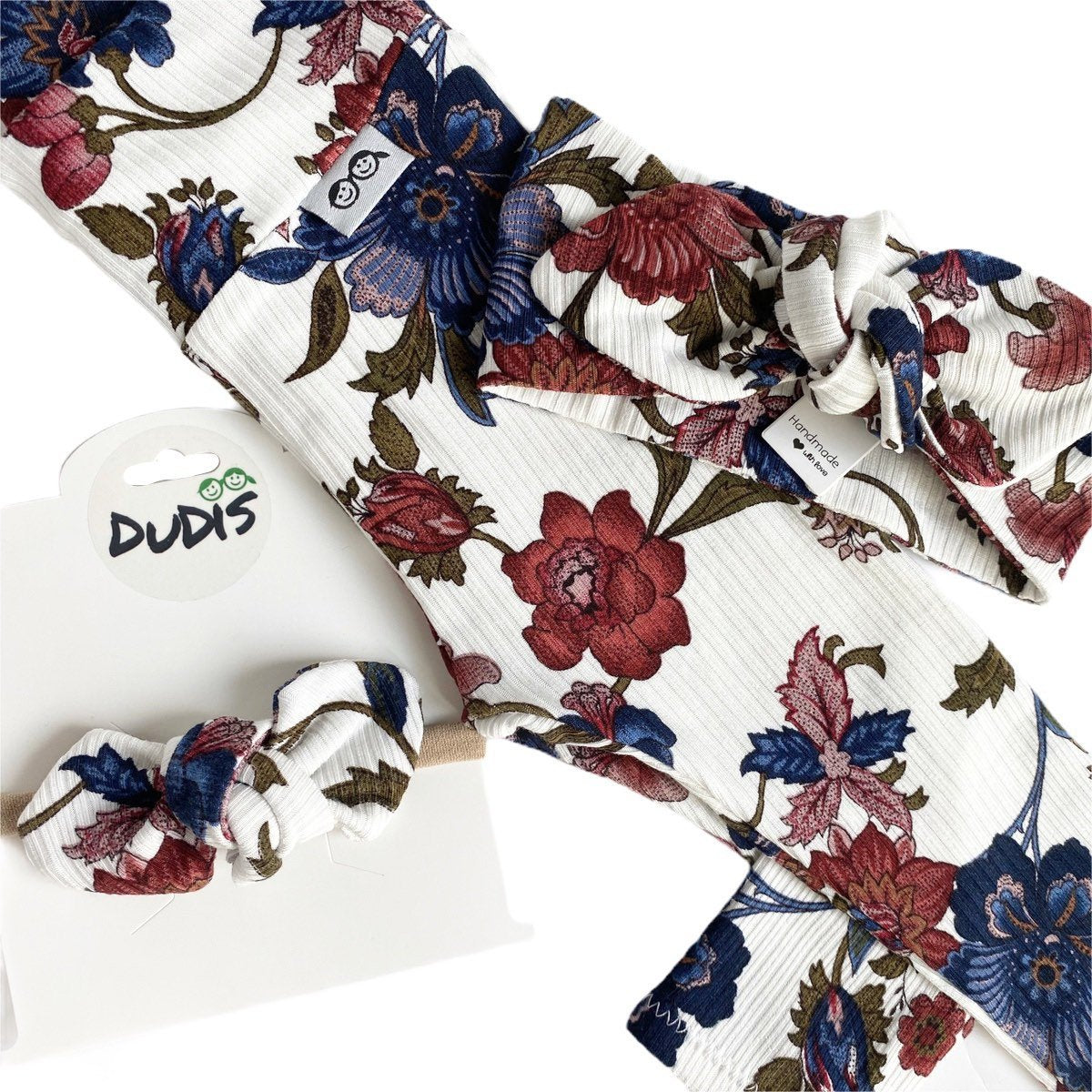 Floral Rib Leggings on Ivory and/or Headbands