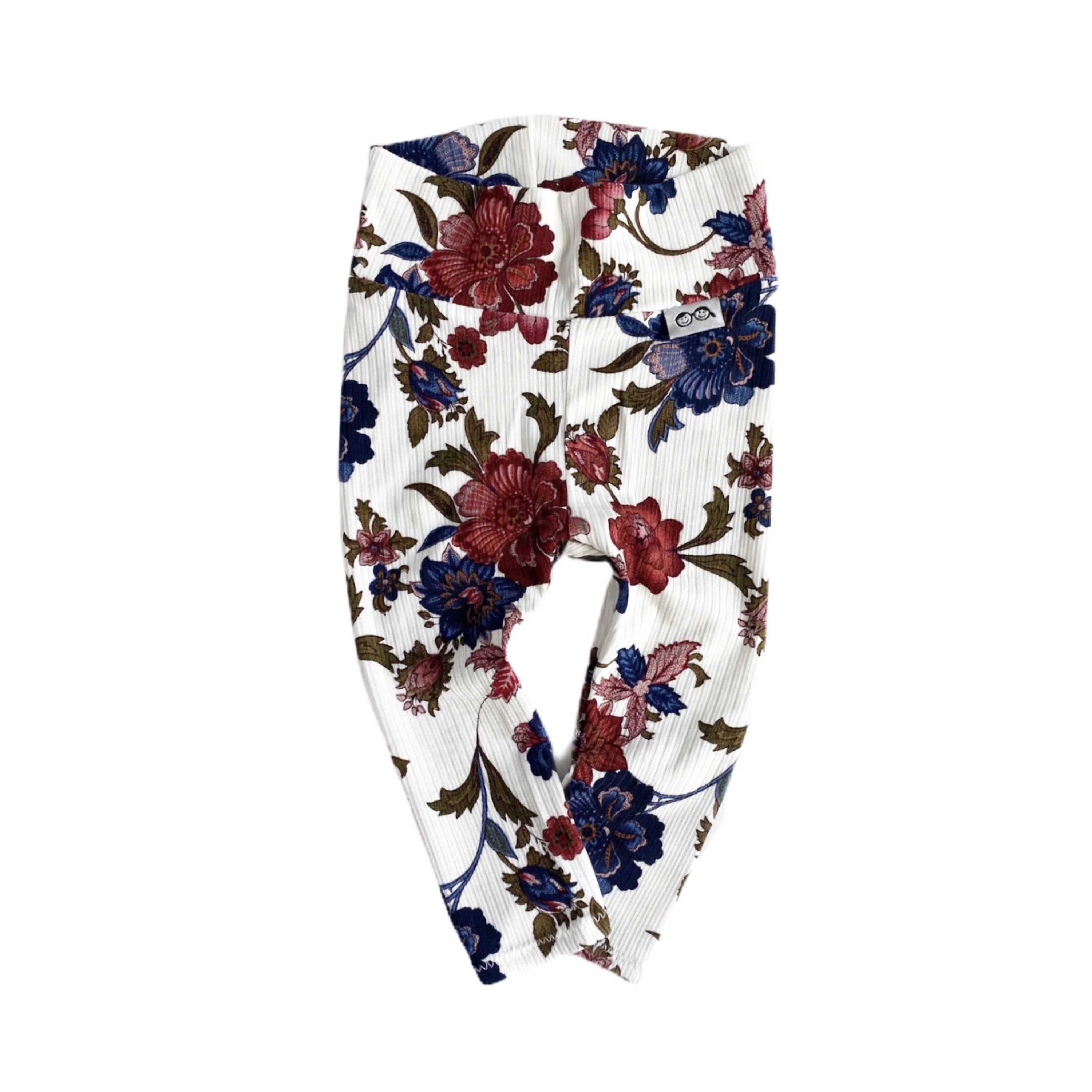 Floral Rib Leggings on Ivory and/or Headbands