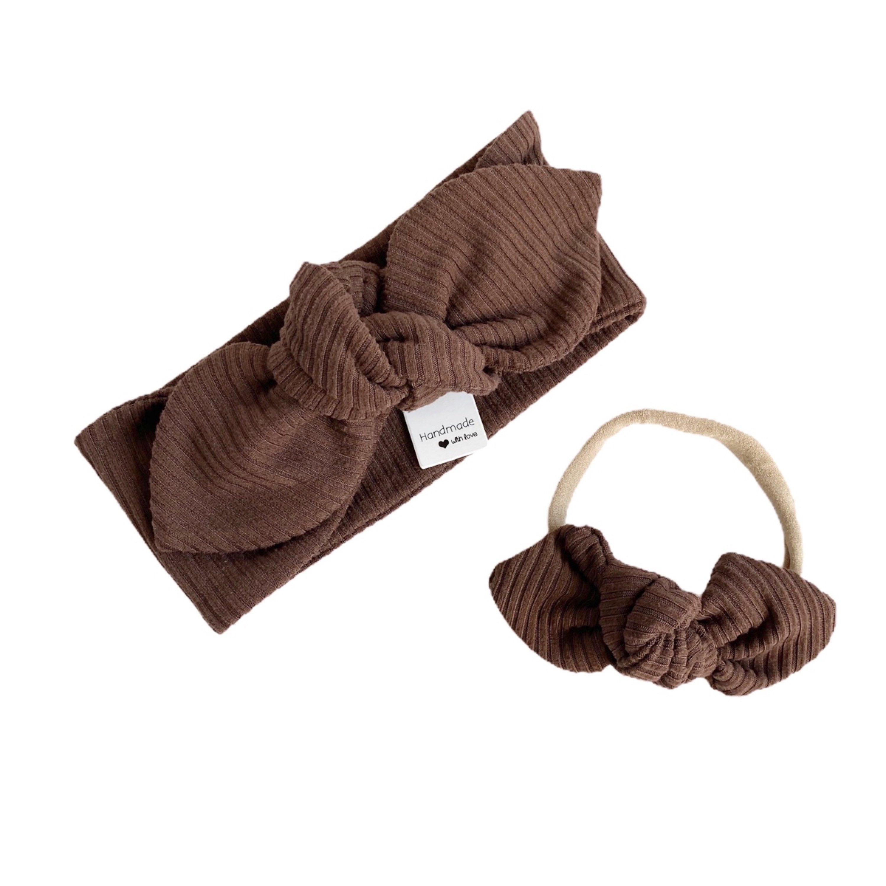 Cocoa Ribbed Headbands