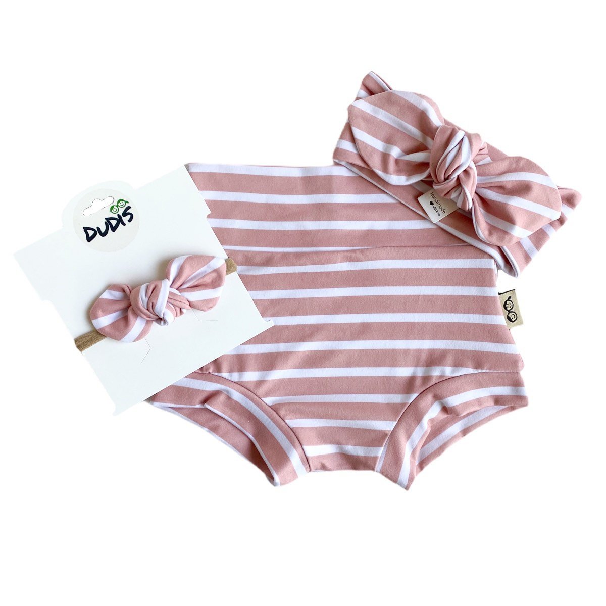 Blush Pink Striped Bummies and/or Headbands