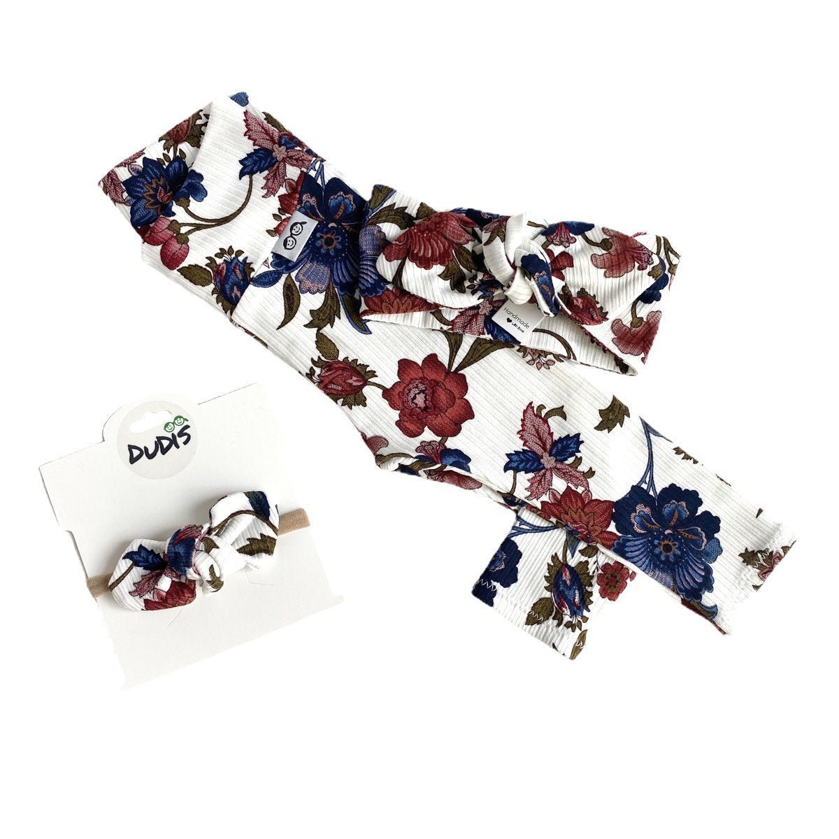 Floral Rib Leggings on Ivory and/or Headbands