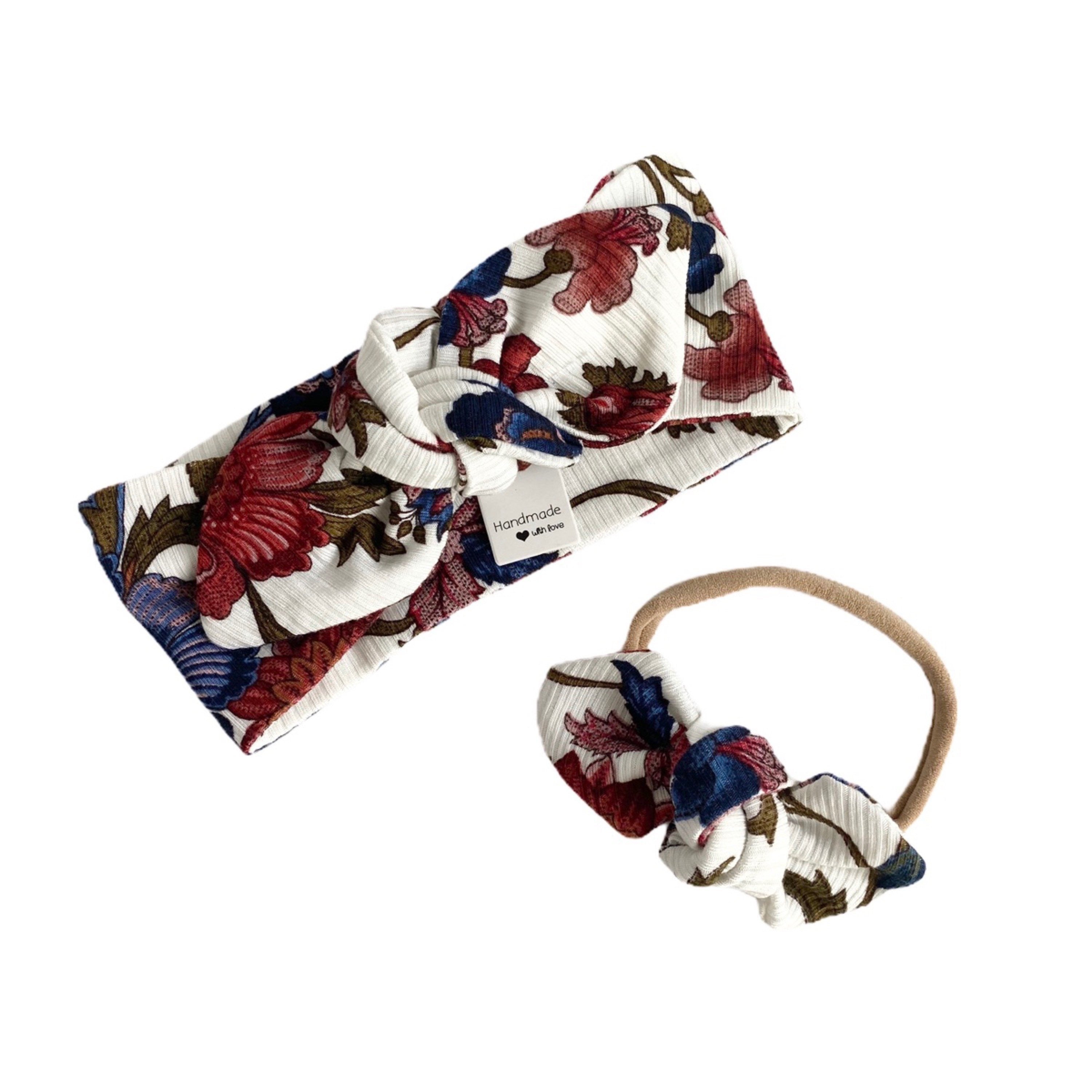 Floral Rib Leggings on Ivory and/or Headbands