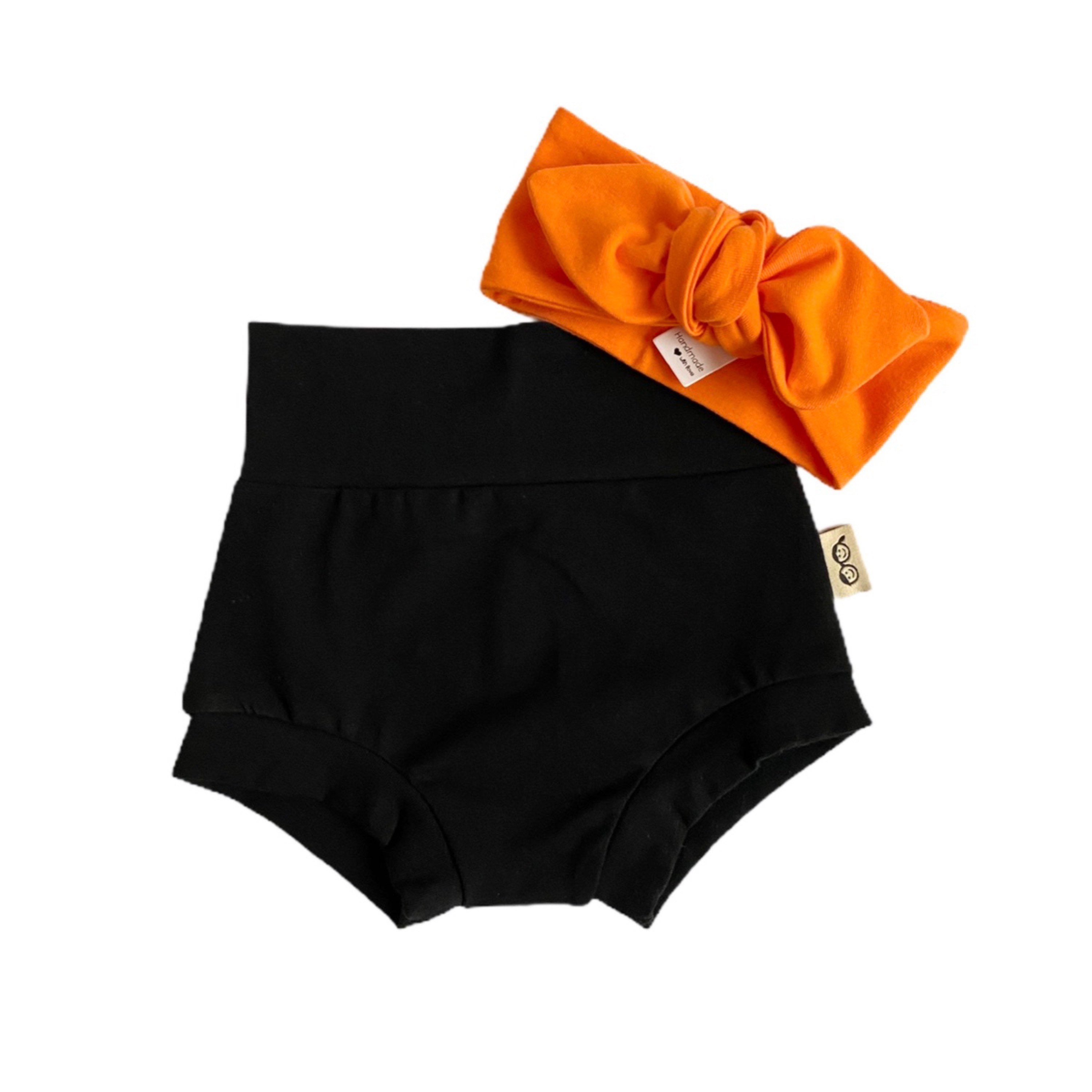 Black Mix and Match Bummies with Orange Headband