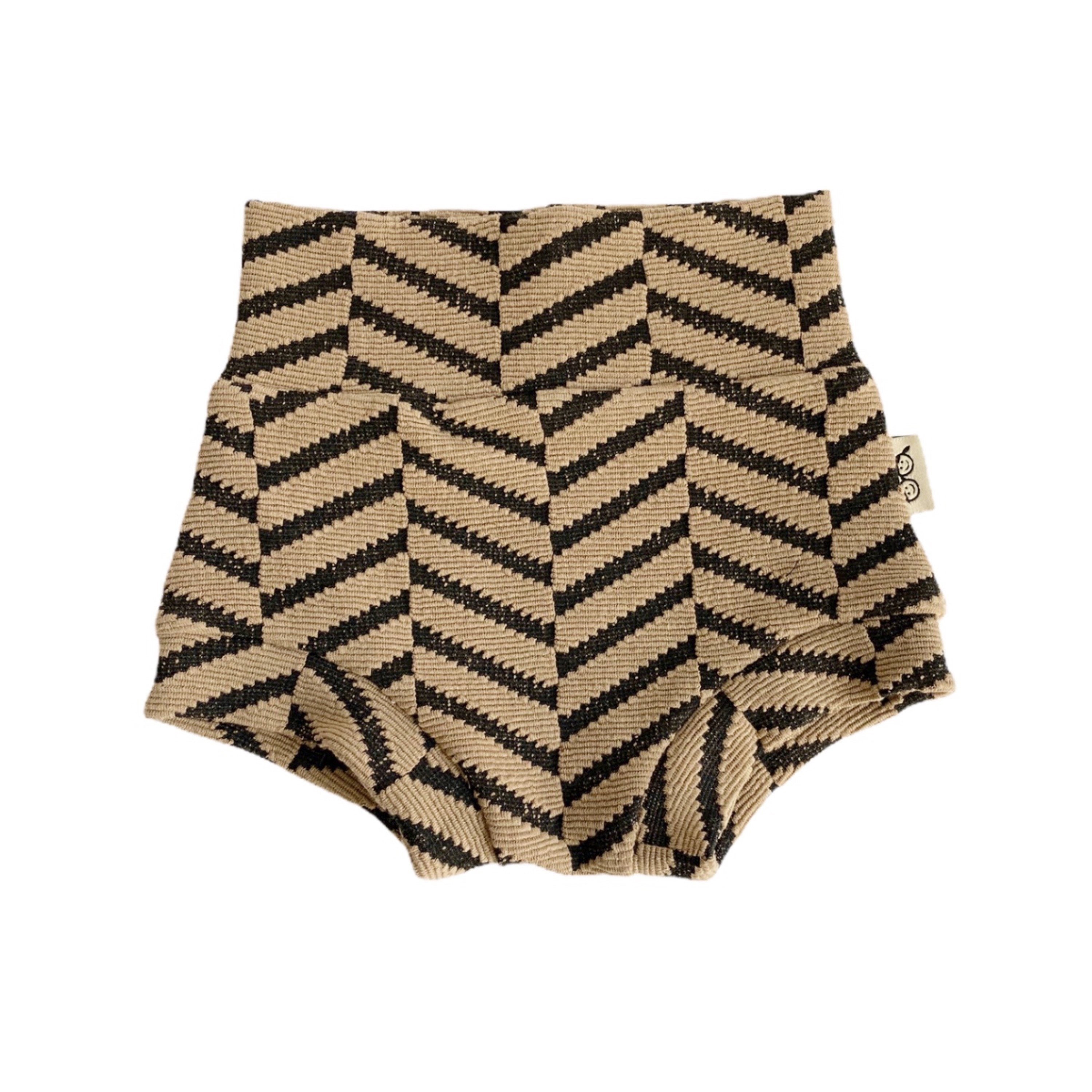 Tan & Black Chevron Bummies