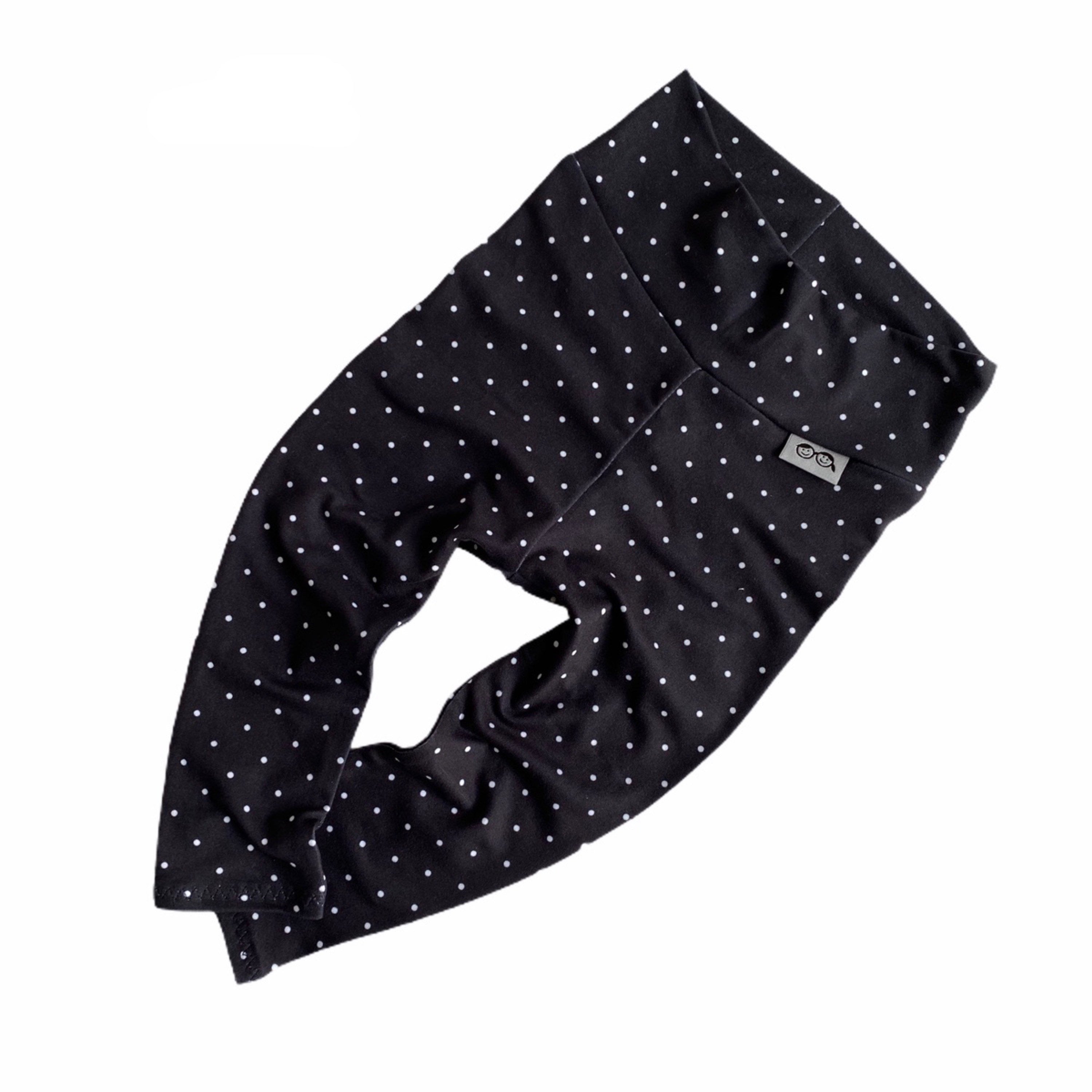 Black and White Polka Dot Leggings and/or Headbands