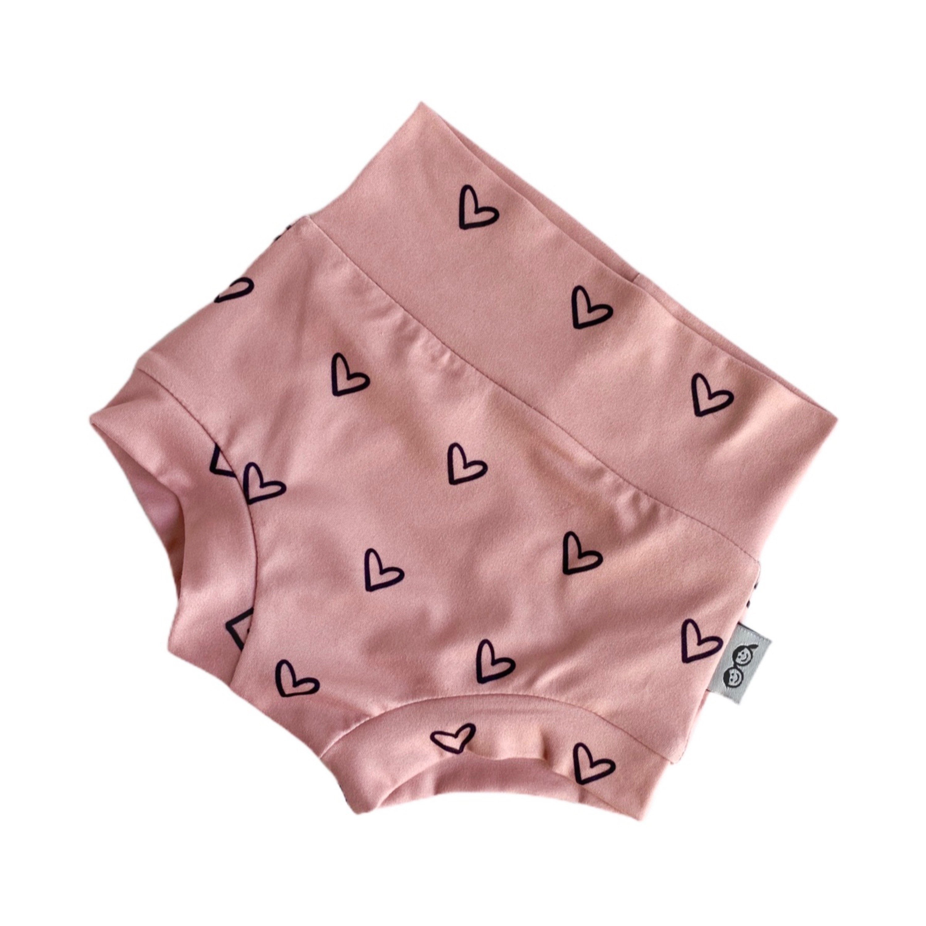 Black Hearts on Dusty Pink Bummies and/or Headbands