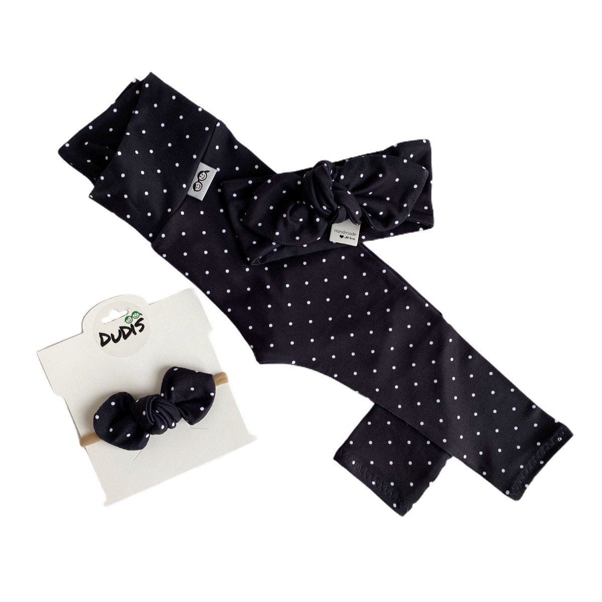 Black and White Polka Dot Leggings and/or Headbands