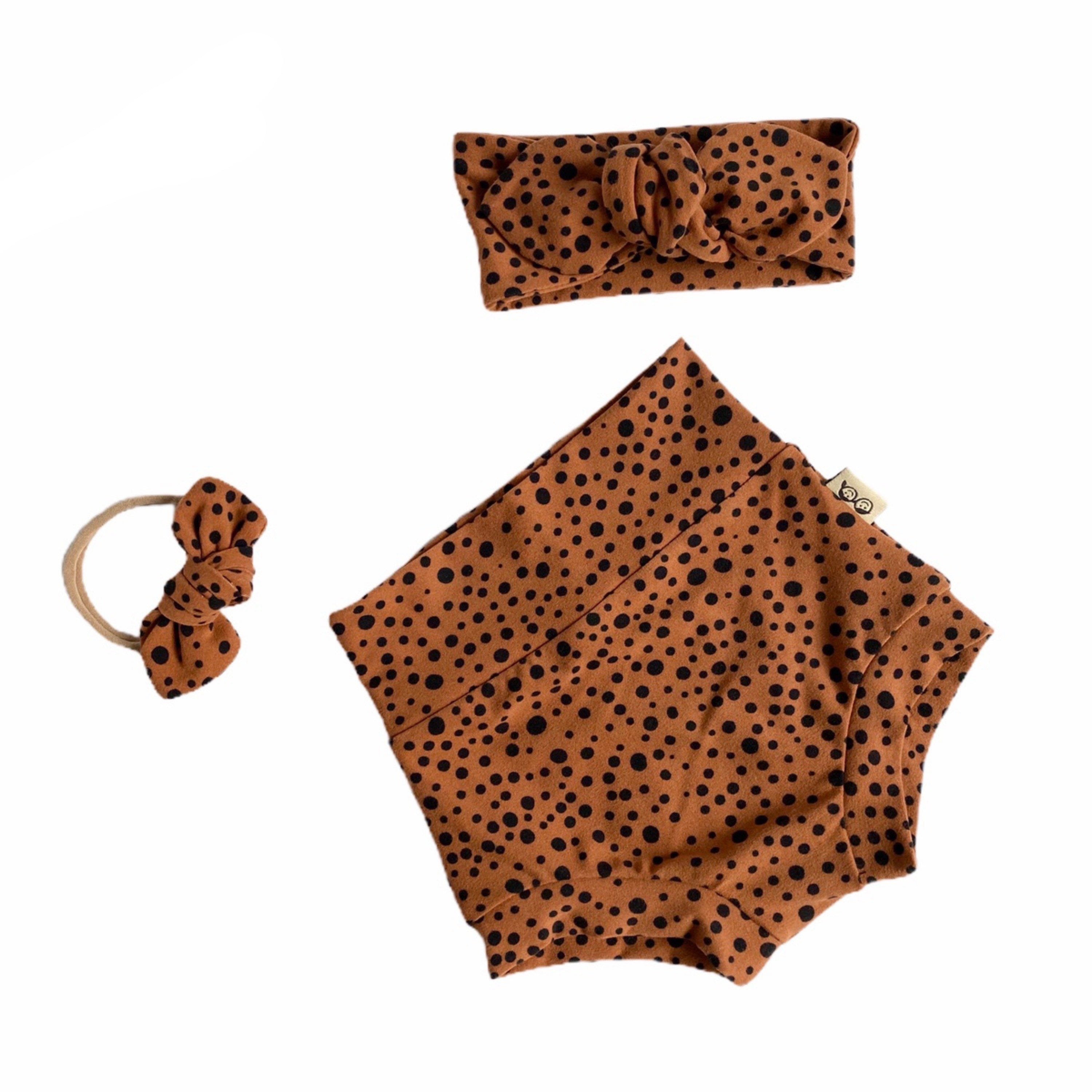 Tan Abstract Micro Dot Bummies and/or Headbands