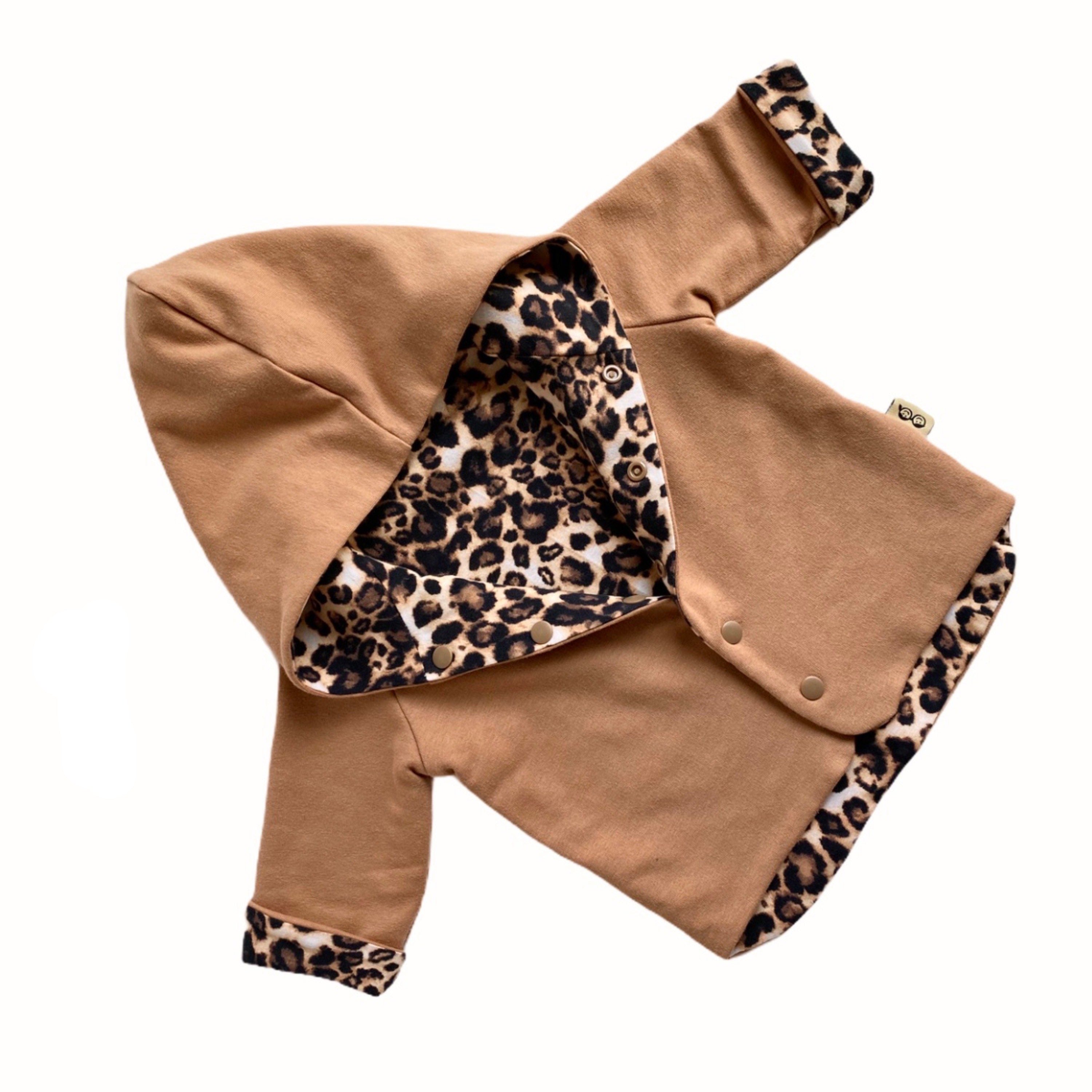 Camel & Tan Cheetah Hooded Jacket