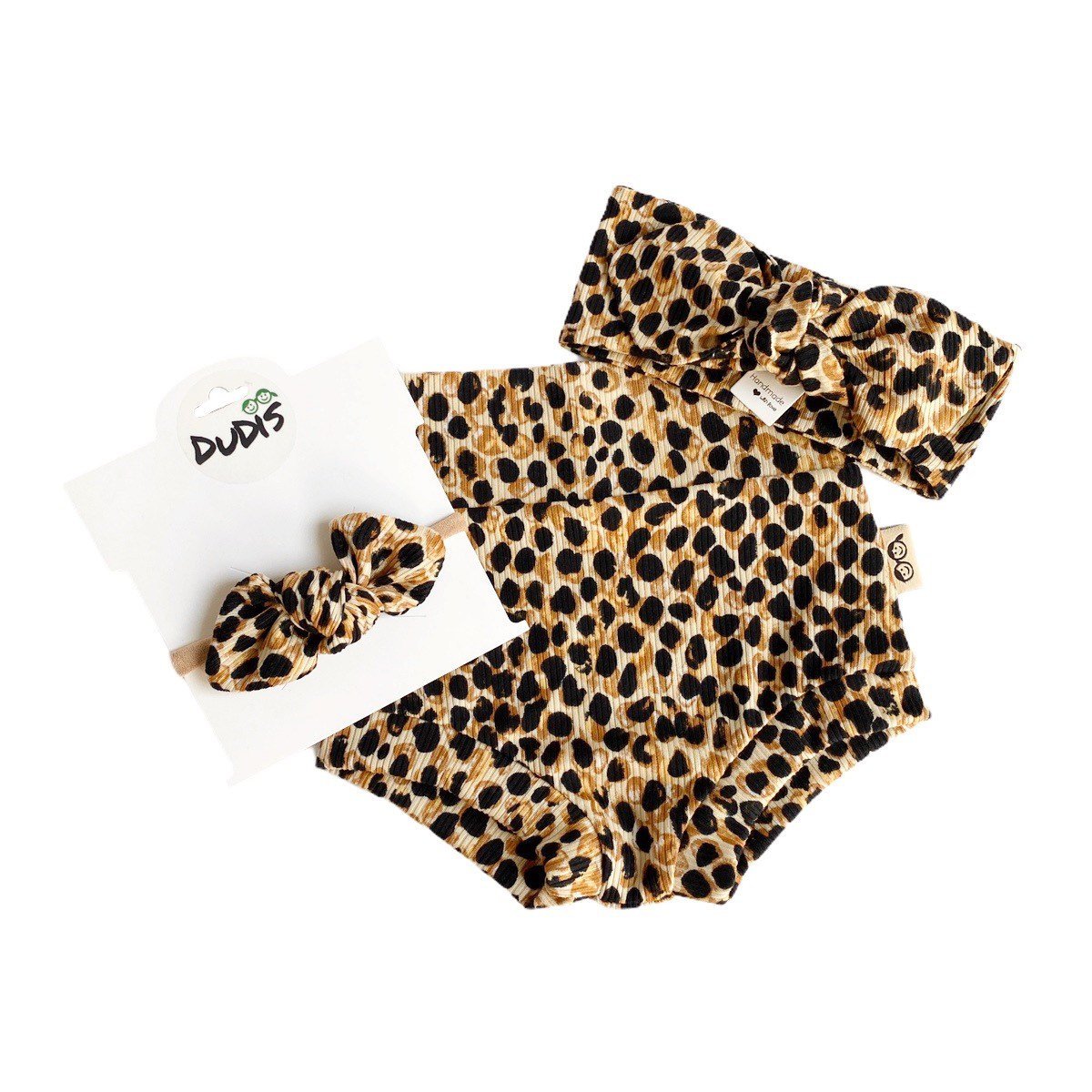 Brown/Tan Spot Rib Bummies and/or Headbands