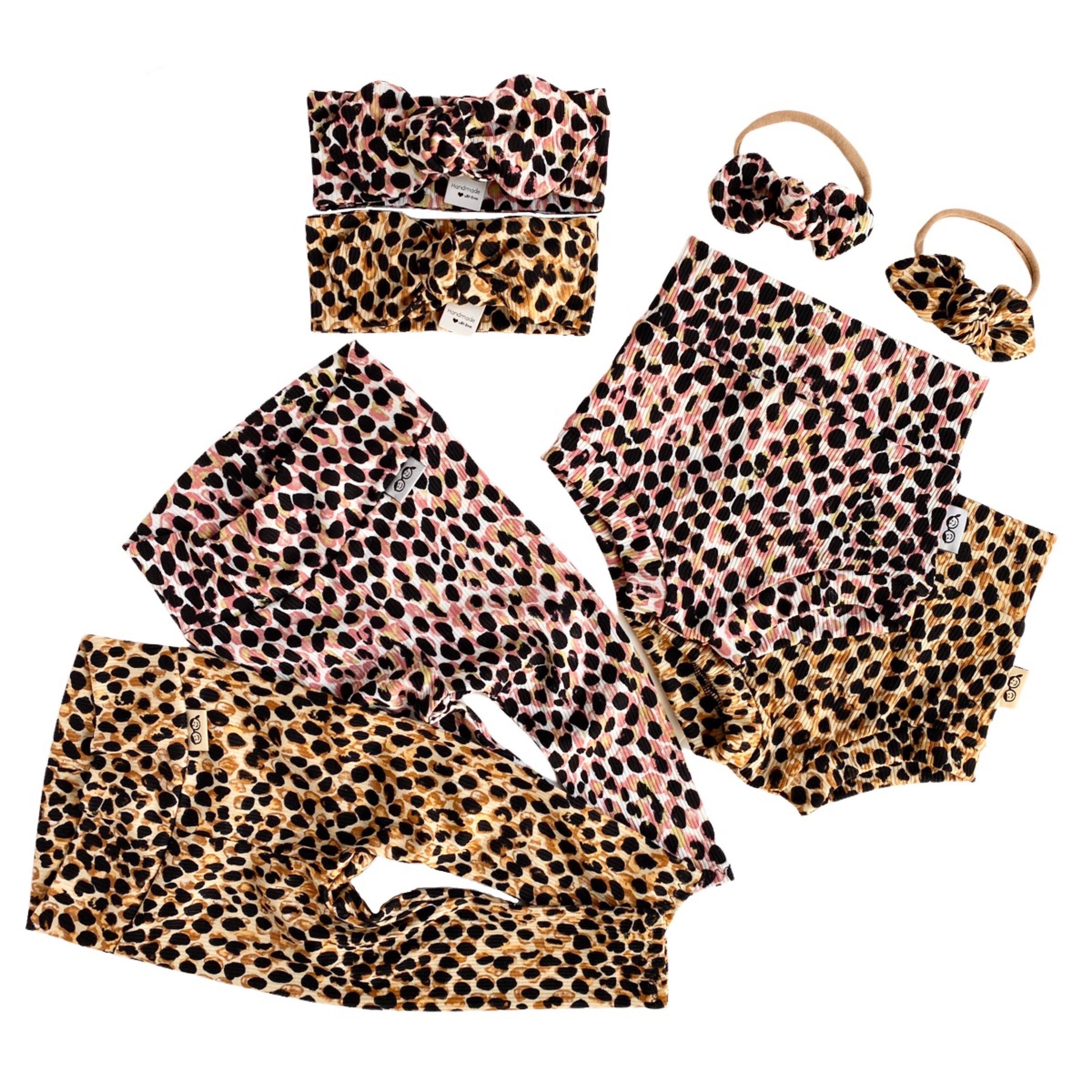 Brown/Tan Spot Rib Bummies and/or Headbands