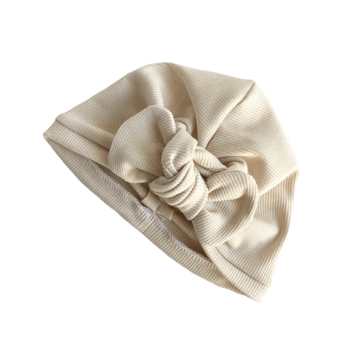 Cream Ribbed - Turban Hat