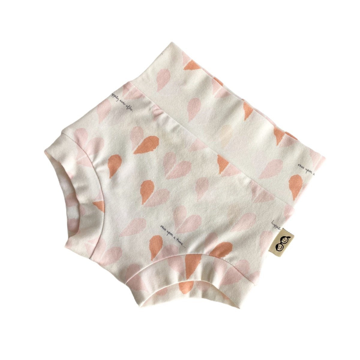 Pastel Pink Hearts on Cream Bummies