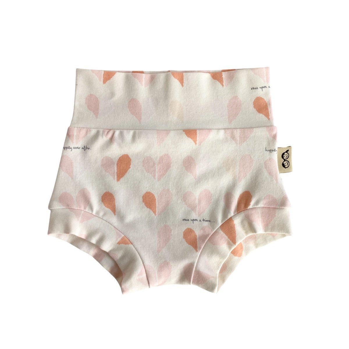 Pastel Pink Hearts on Cream Bummies