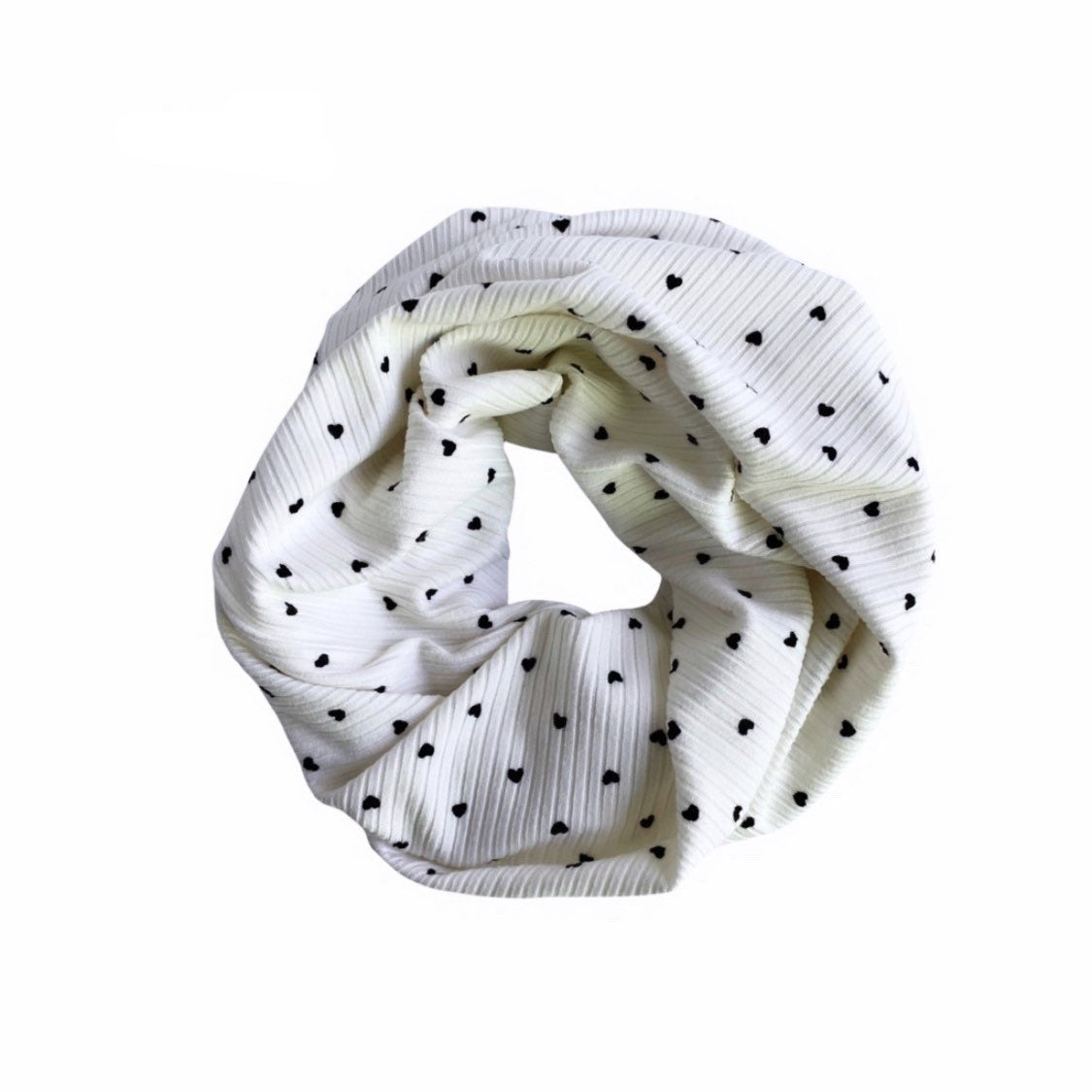 Petite Hearts White Ribbed Fur Pom Pom Hat and/or Infinity Scarf