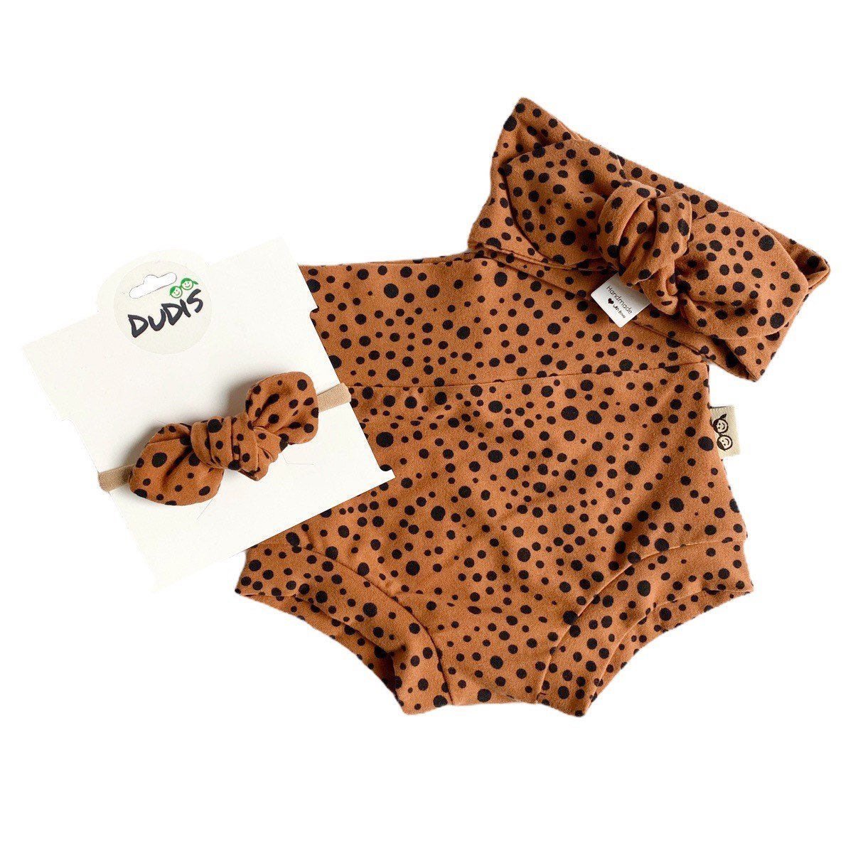 Tan Abstract Micro Dot Bummies and/or Headbands