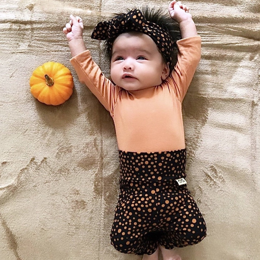 Black Abstract Micro Dot Leggings and/or Headbands