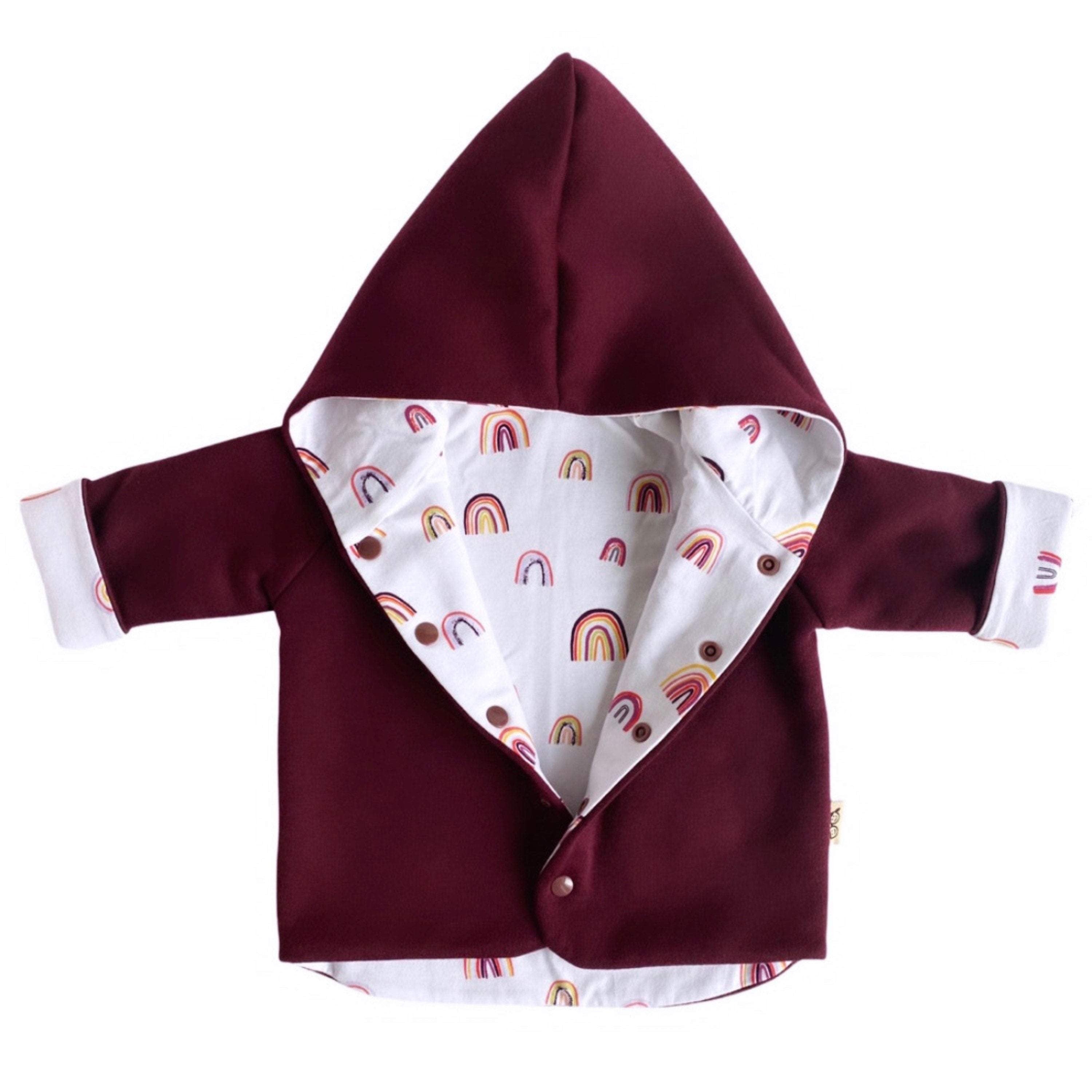 Burgundy Rainbow Hooded Jacket