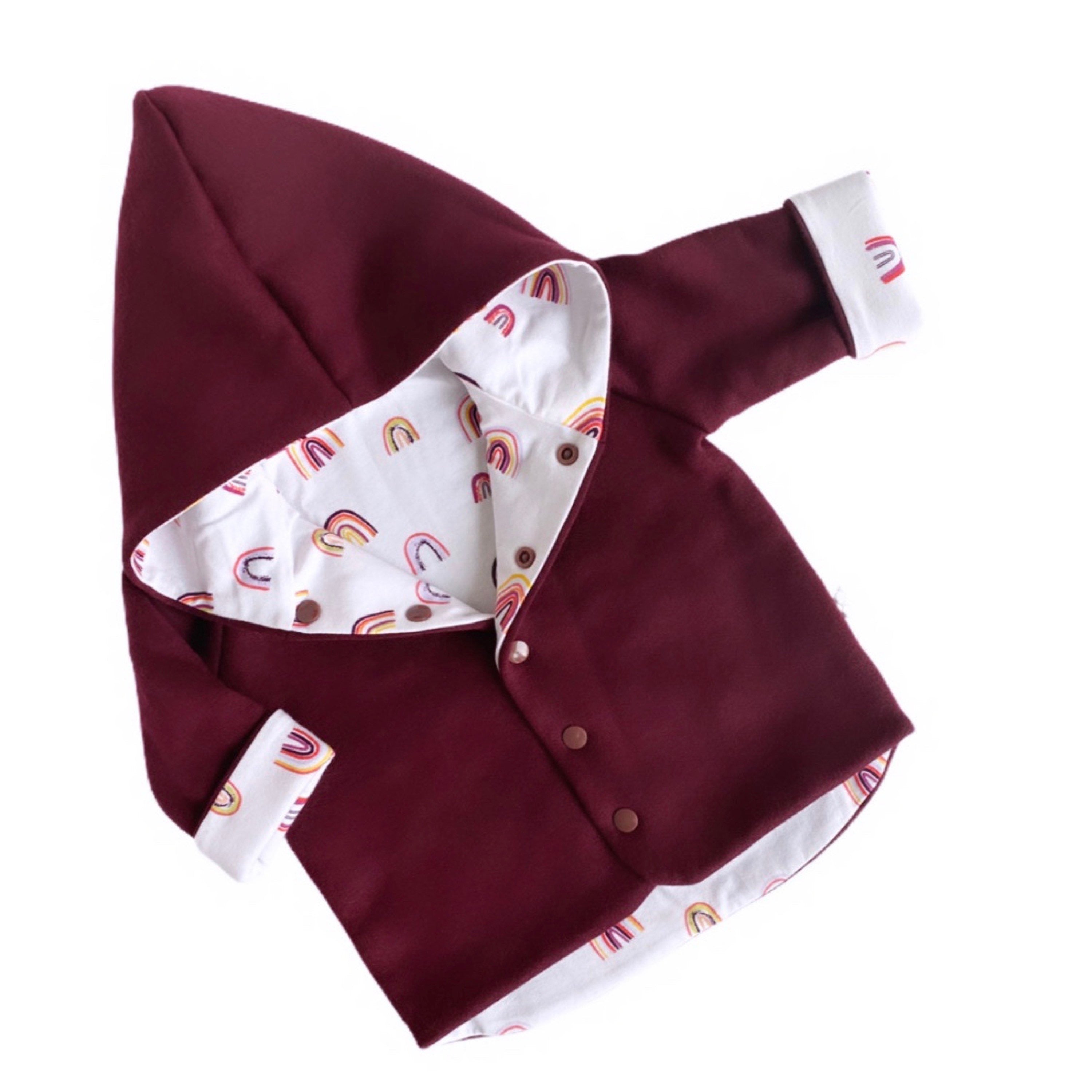 Burgundy Rainbow Hooded Jacket