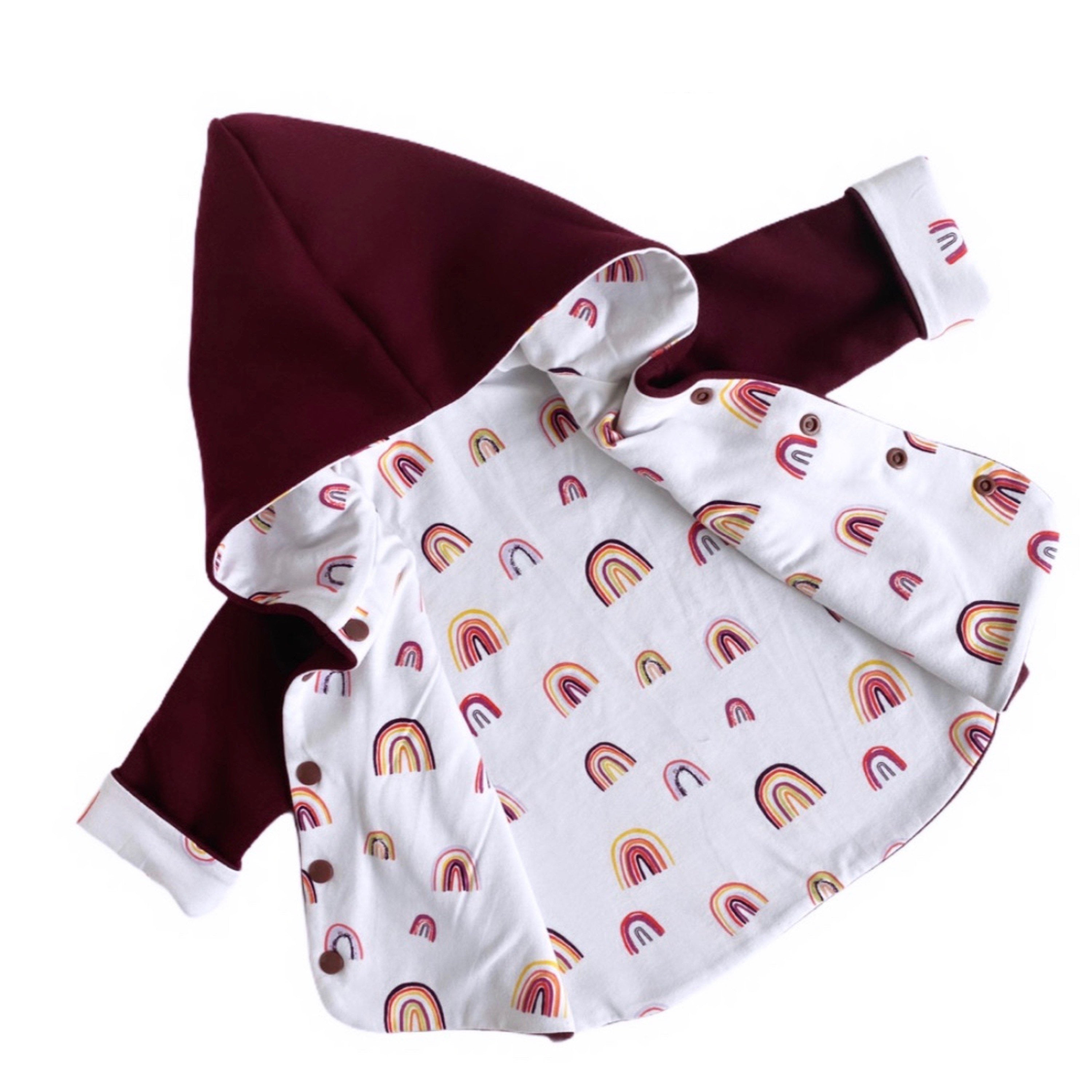 Burgundy Rainbow Hooded Jacket