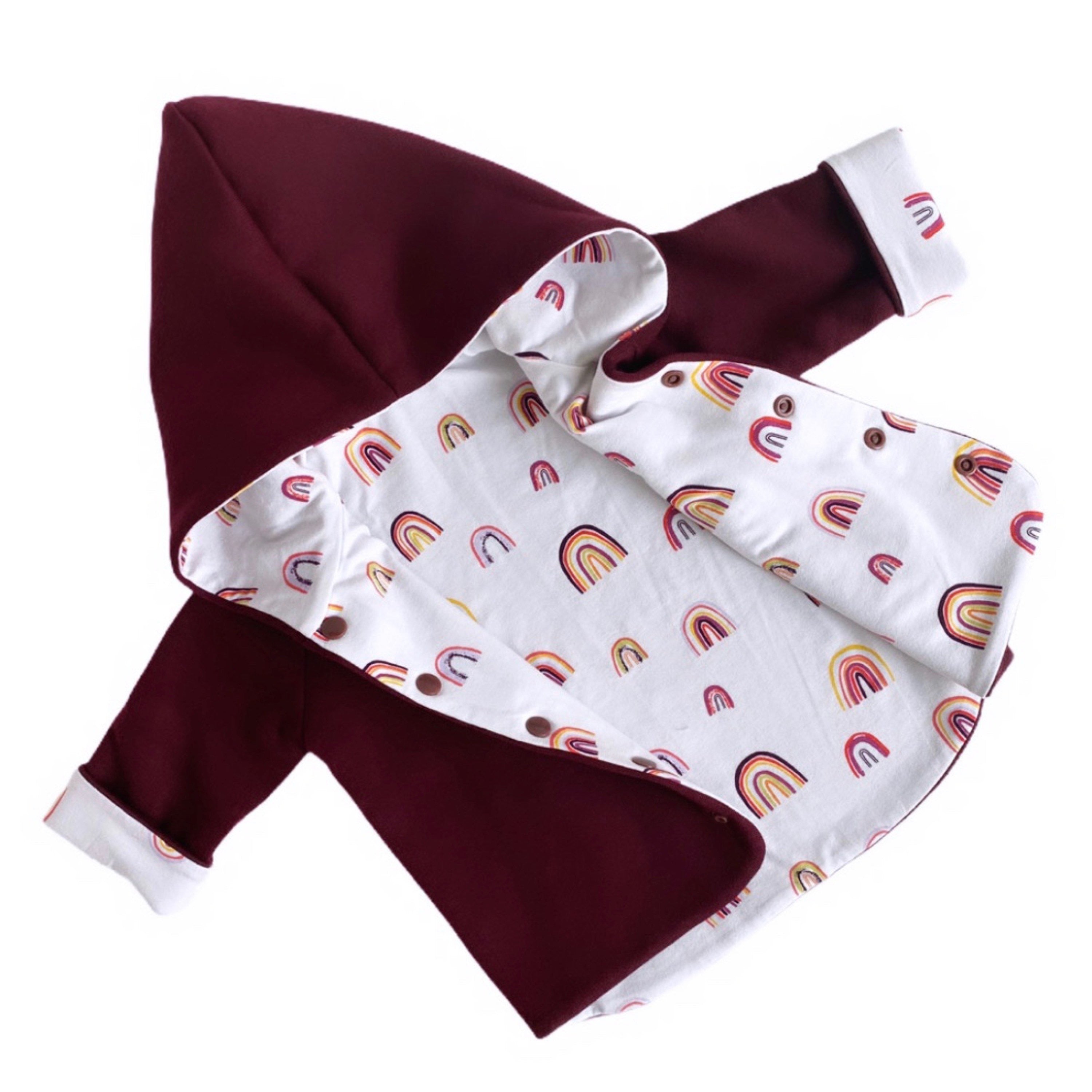 Burgundy Rainbow Hooded Jacket