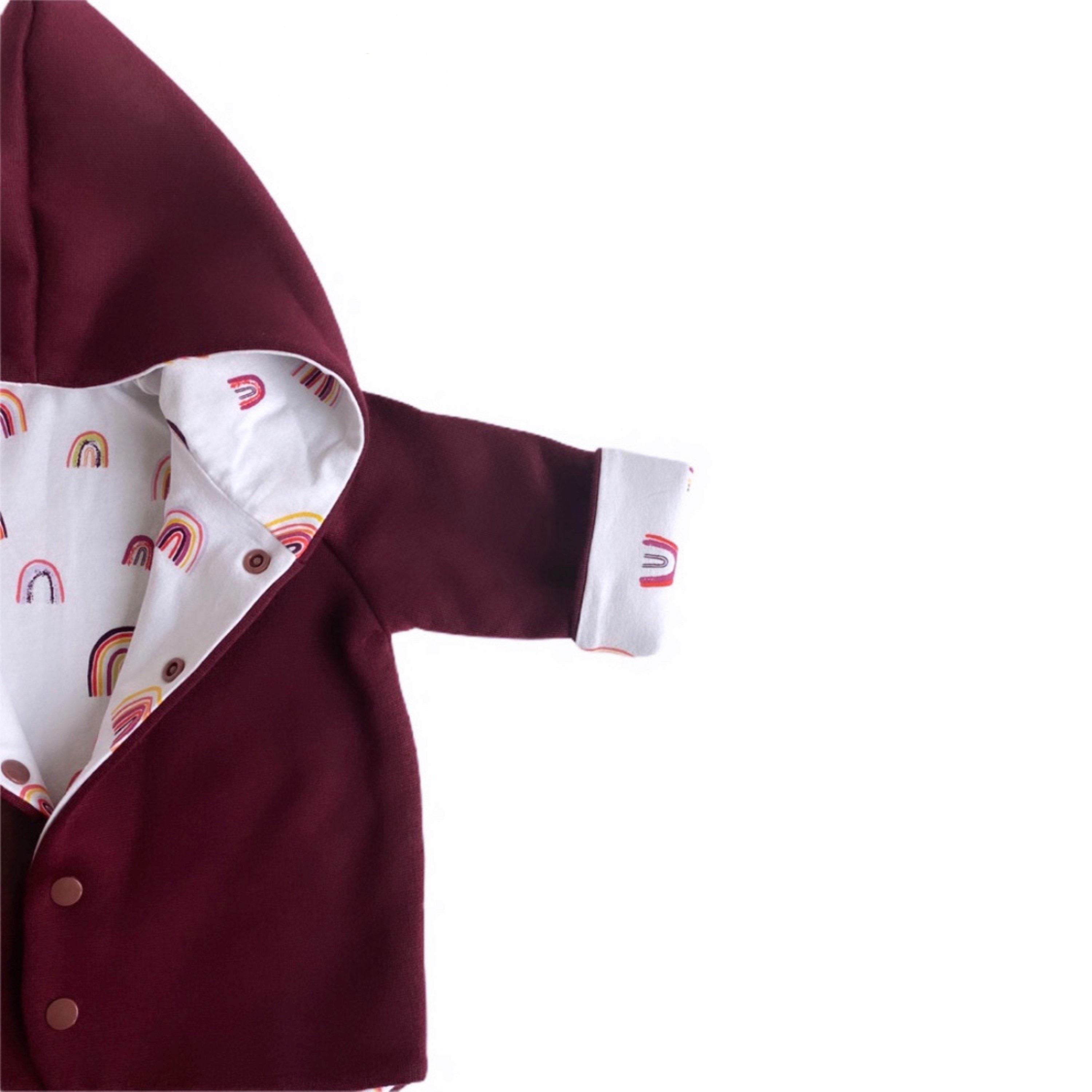 Burgundy Rainbow Hooded Jacket