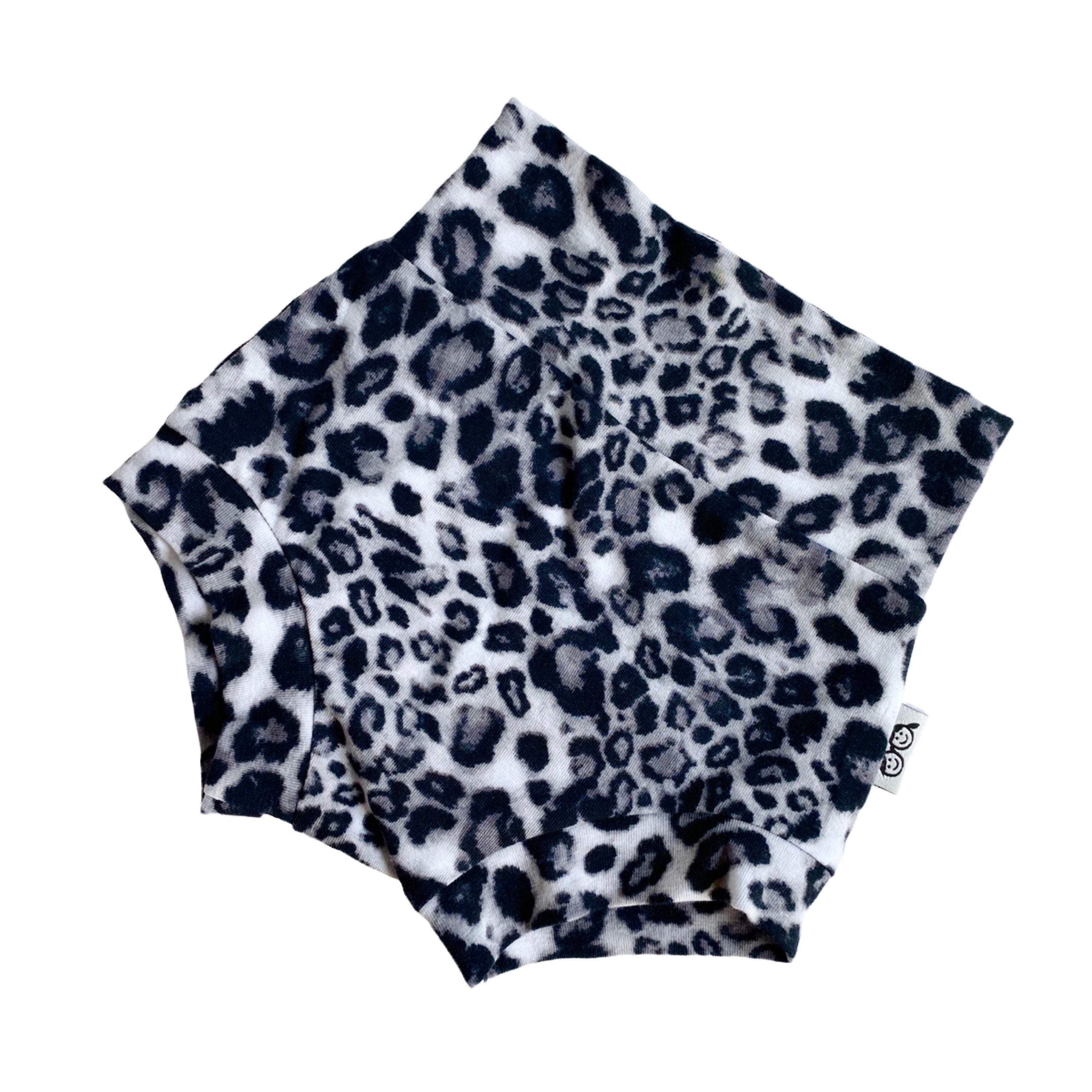 Gray Black Leopard Bummies and/or Headbands