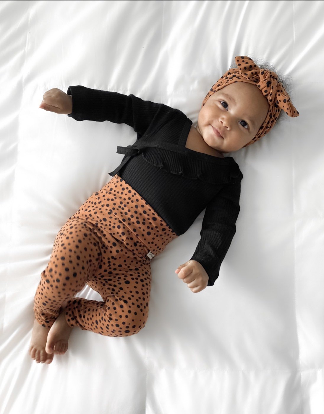 Tan Abstract Dots Leggings and/or Headband