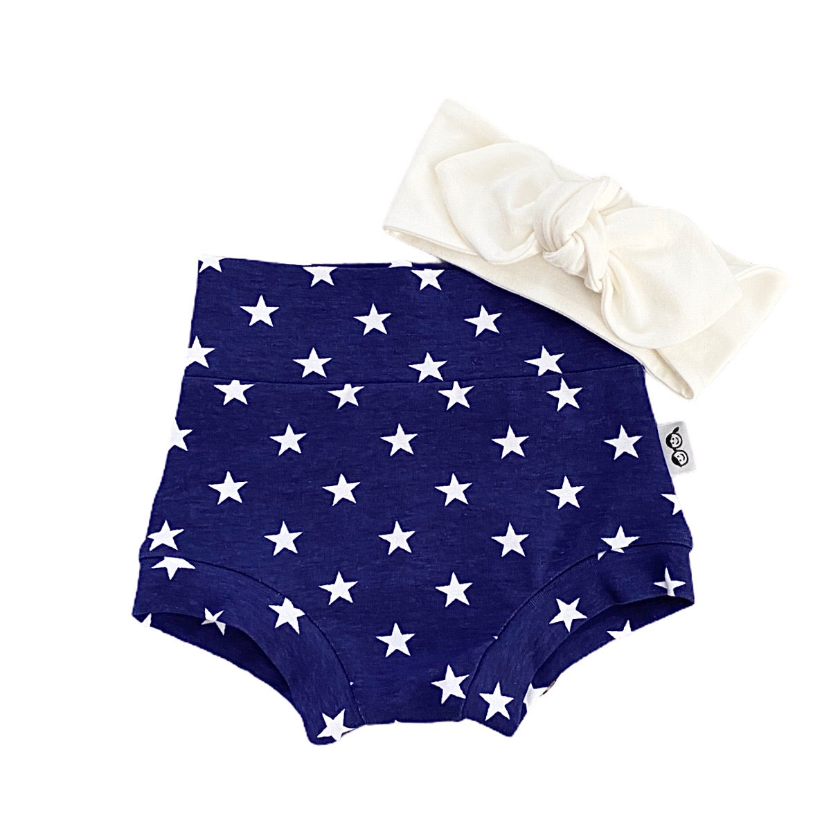 Navy Stars Bummies with White Headband
