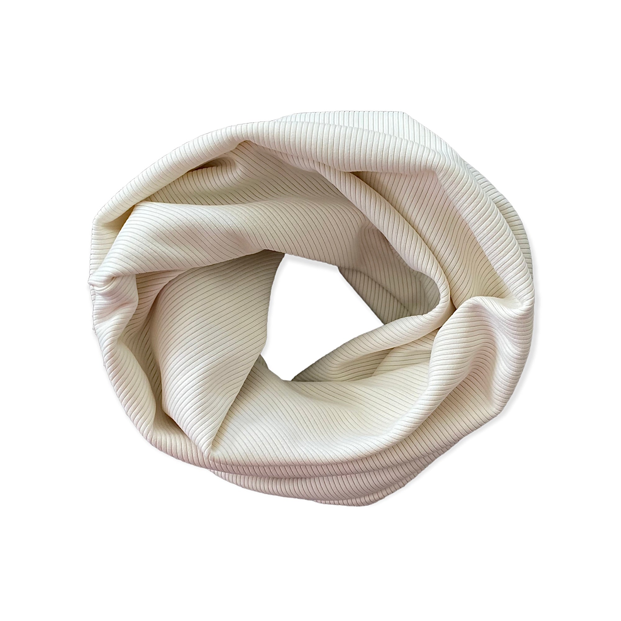 Cream Ribbed Faux Fur Pom Pom Hat and Infinity Scarf