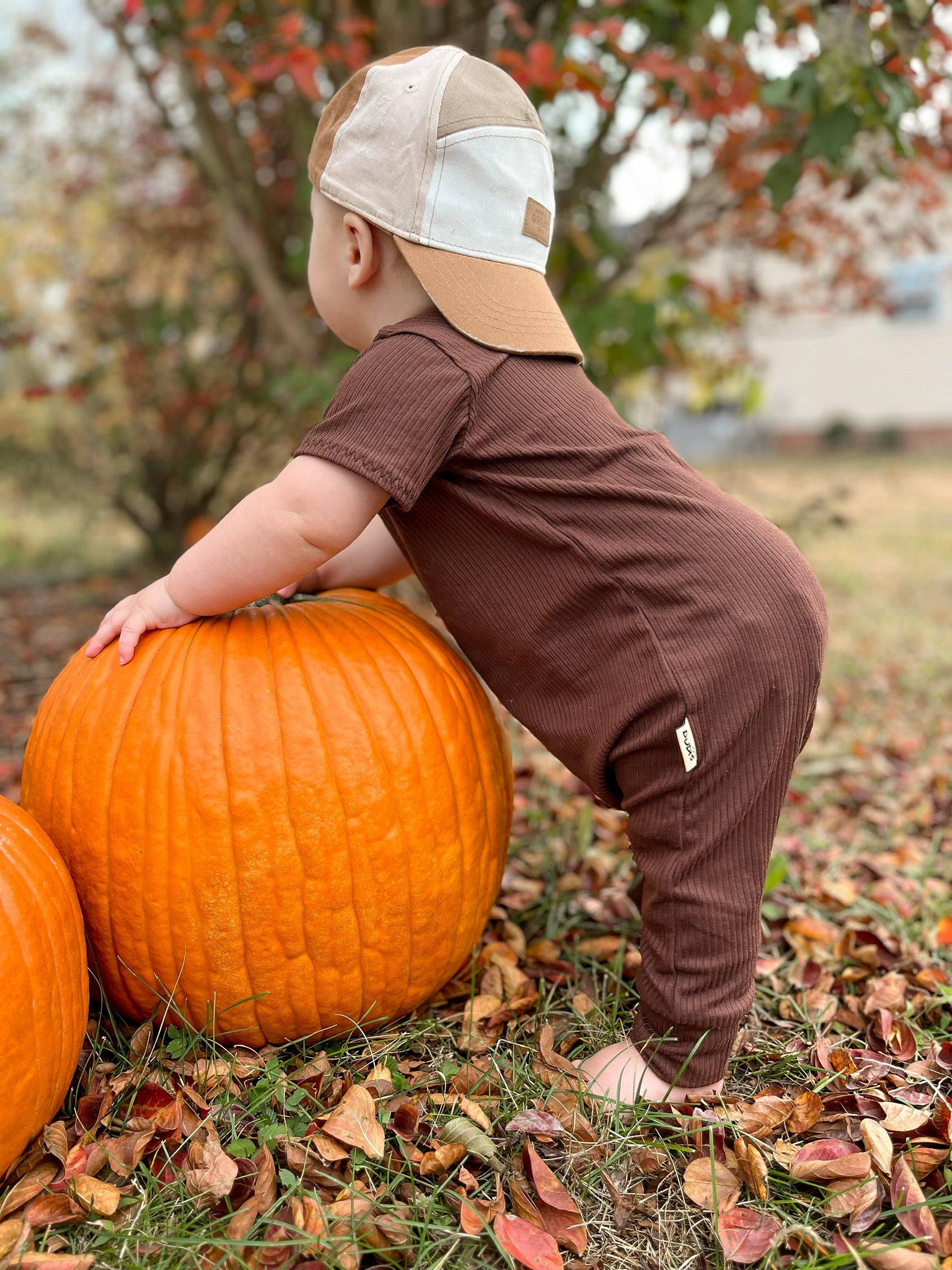 Cocoa Ribbed Harem Romper
