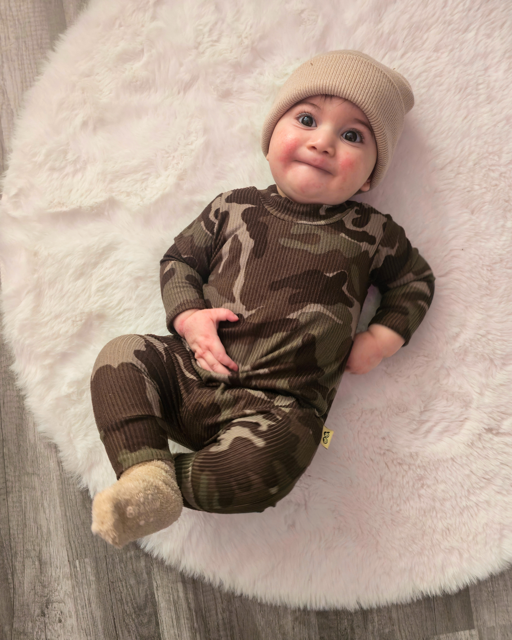 Woodland Camo Ribbed Harem Romper