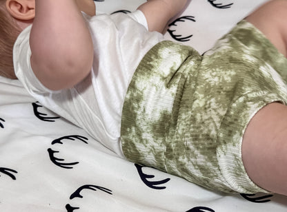Olive Green Tie Dye Ribbed Bummies