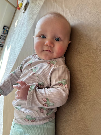 Country Roads Tractor Ribbed Top - Short, Long or Sleeveless