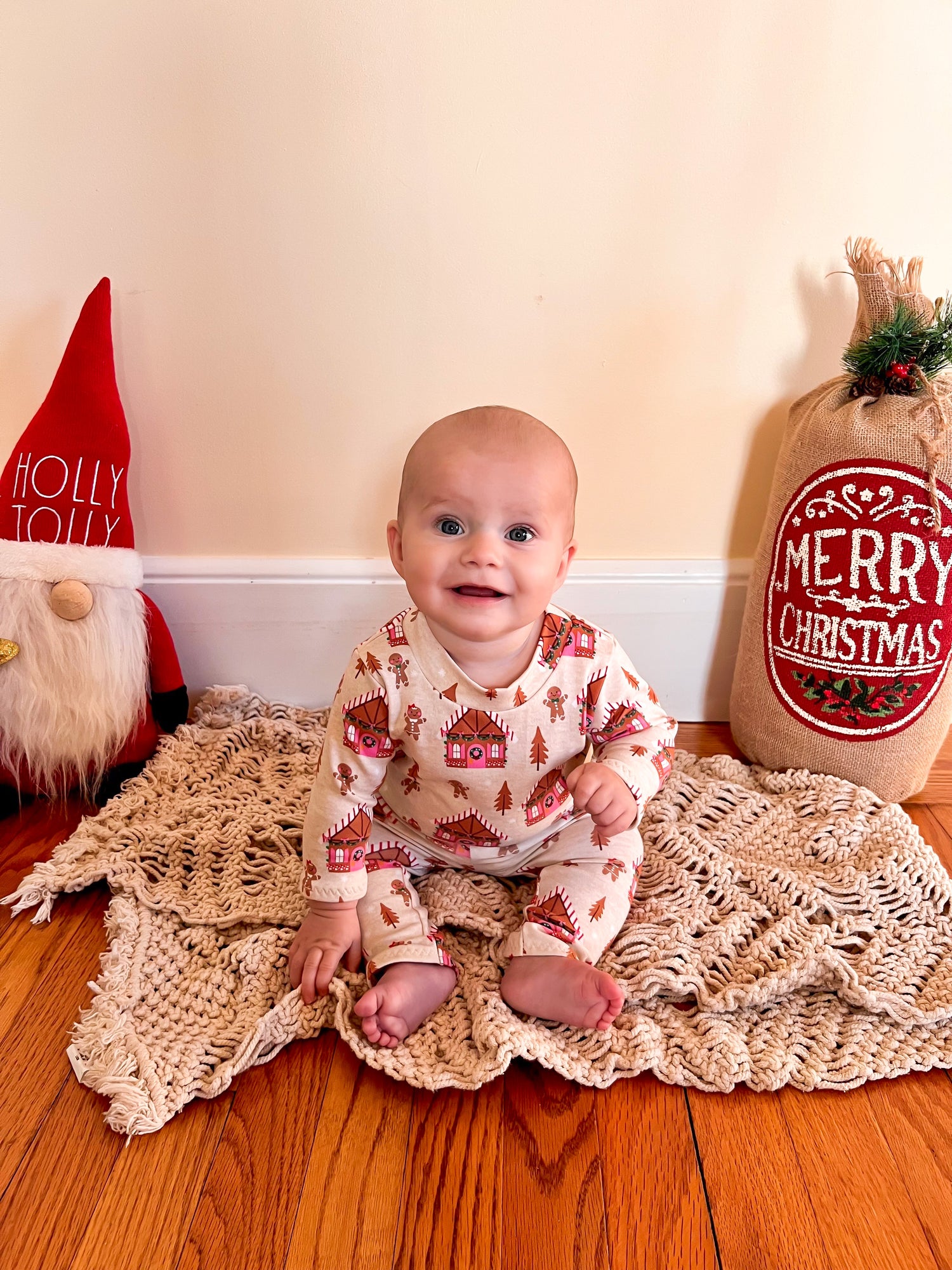 Pink Gingerbread Houses Harem Romper