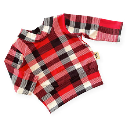 Classic Red Plaid Top - Short, Long or Sleeveless
