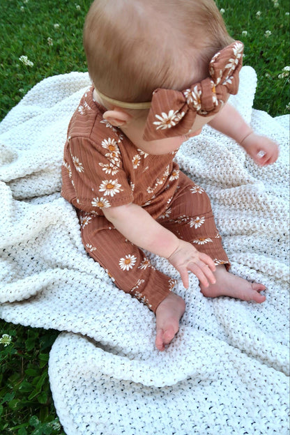 Caramel Daisies Harem Romper