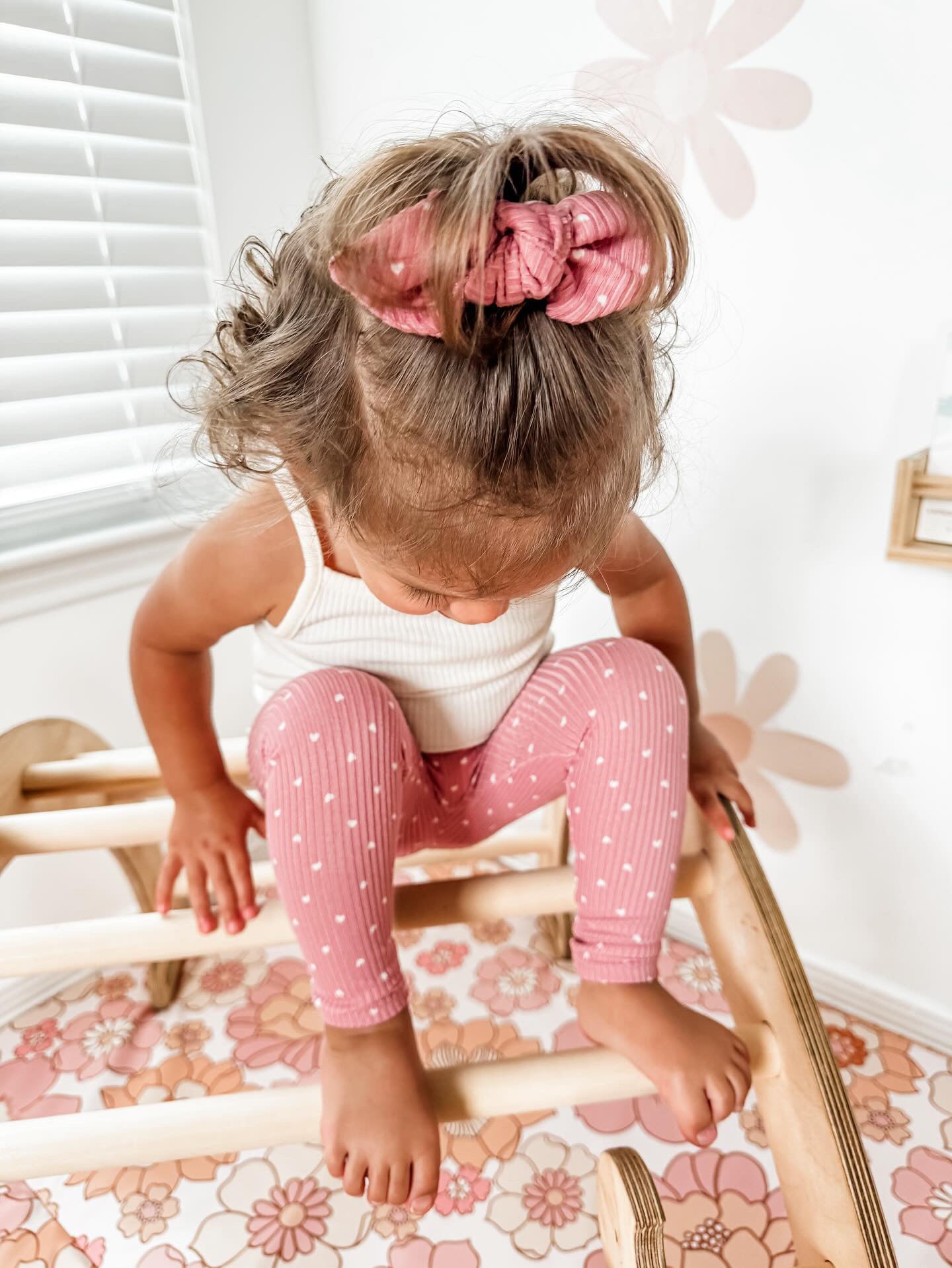 White Hearts on Dusty Rose Hair Clip