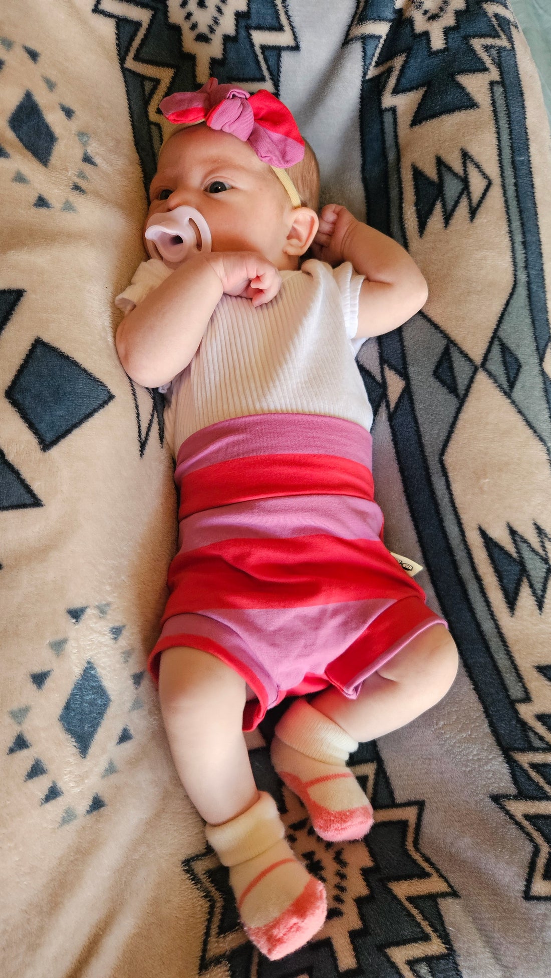 Purple and Red Stripes Bummies