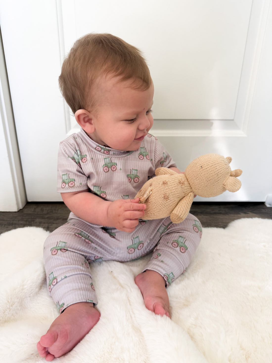 Country Roads Tractor Ribbed Harem Romper