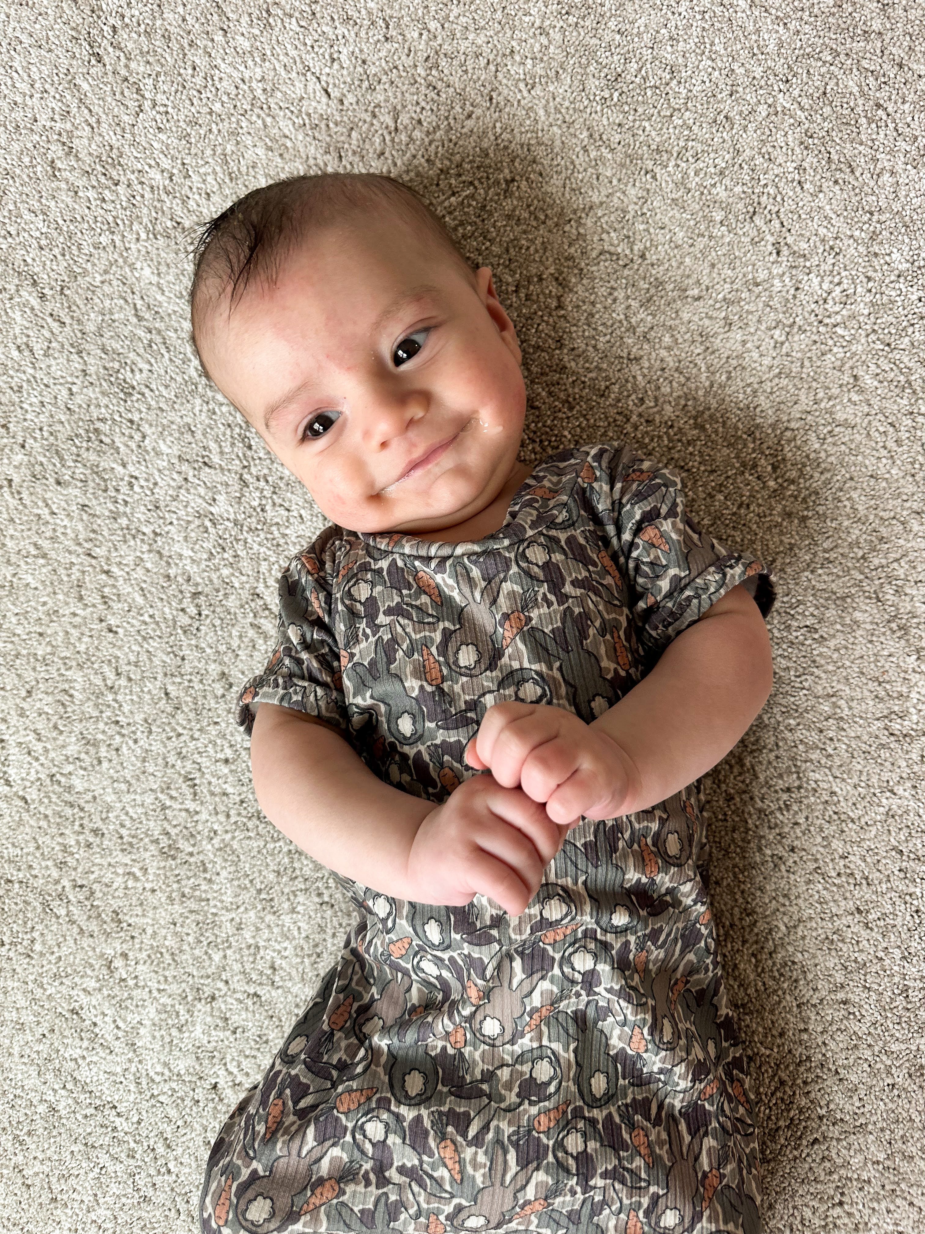 Easter Bunny Camo Ribbed Harem Romper