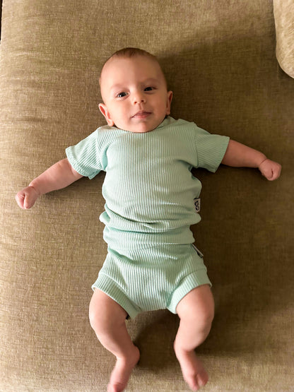 Mint Ribbed Summer Lounge Set