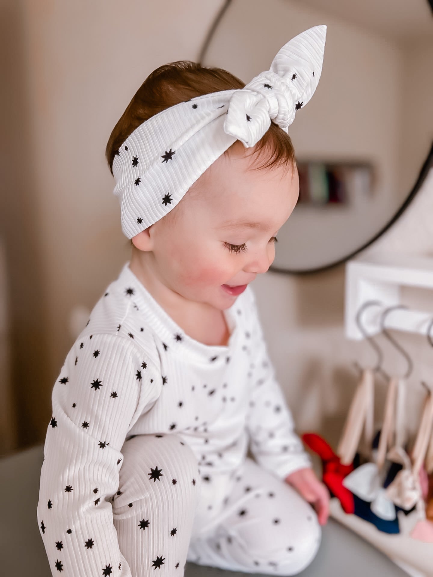 My Lucky Stars on White Rib Headbands