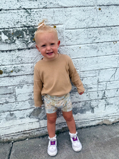 Sunflower Patchwork Ribbed Bummies &amp; Biker Shorts