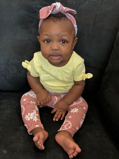 Peace Sign Floral Mauve Leggings and/or Headbands