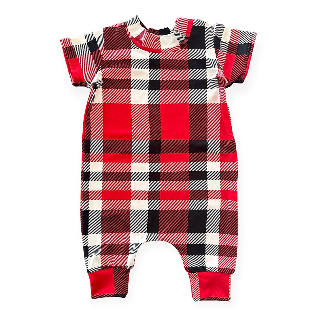 Classic Red Plaid Harem Romper