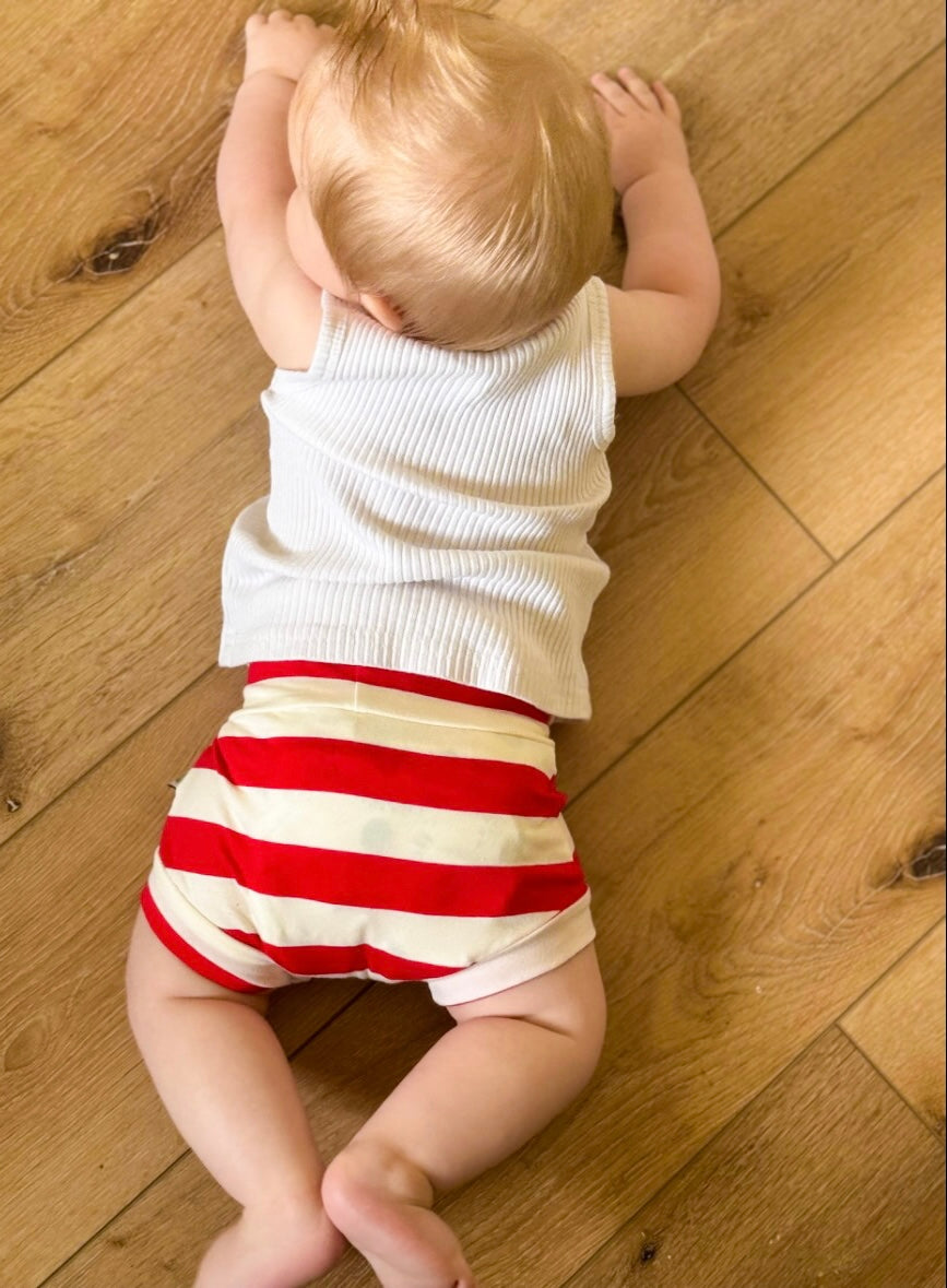 Red/White Stripe Bummies