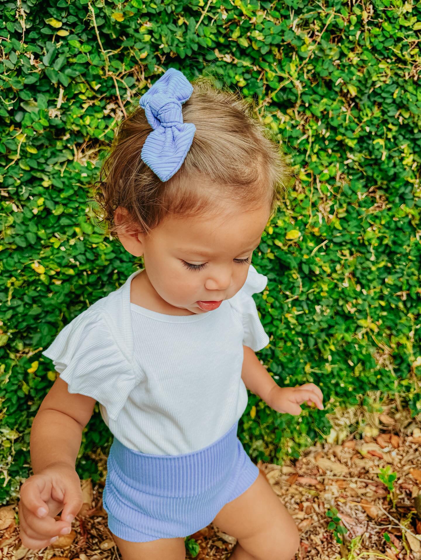 Blue Ribbed Hair Clip